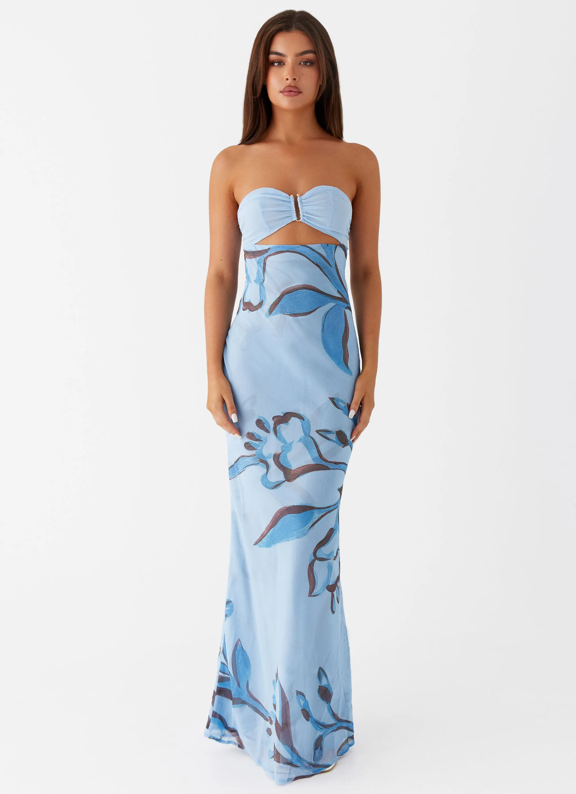 UVProtectiveLayer Color Pop Tropicana Maxi Dress - Blue Floral