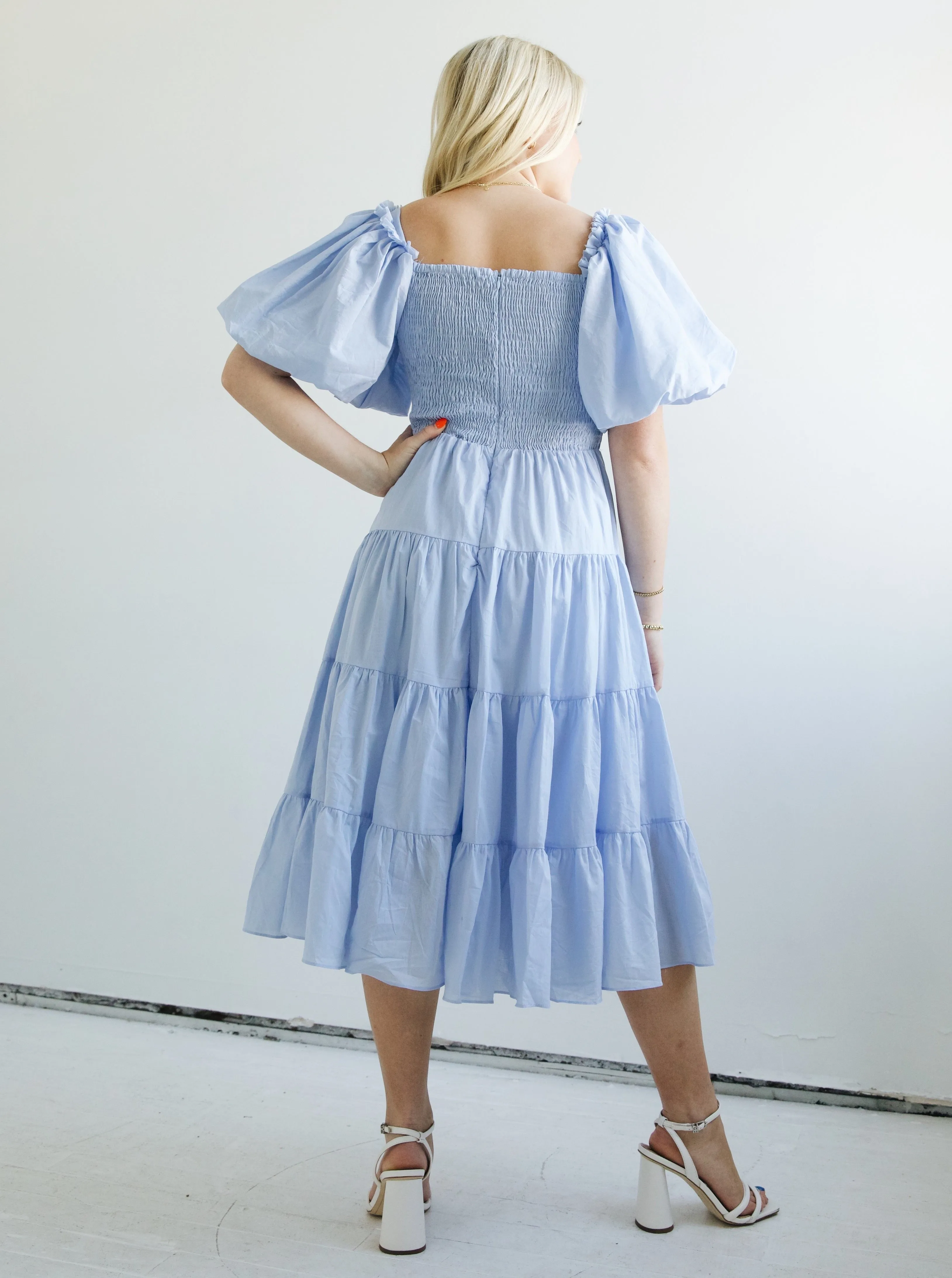 Lindsey Smocked Dress Eco-friendly Glossy-Finish