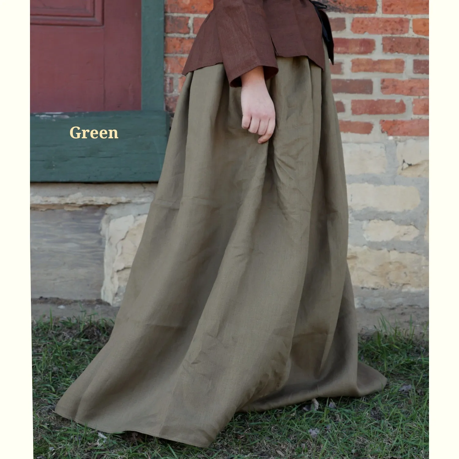 Split hem Polished Look Linen Skirt in Earth Tones