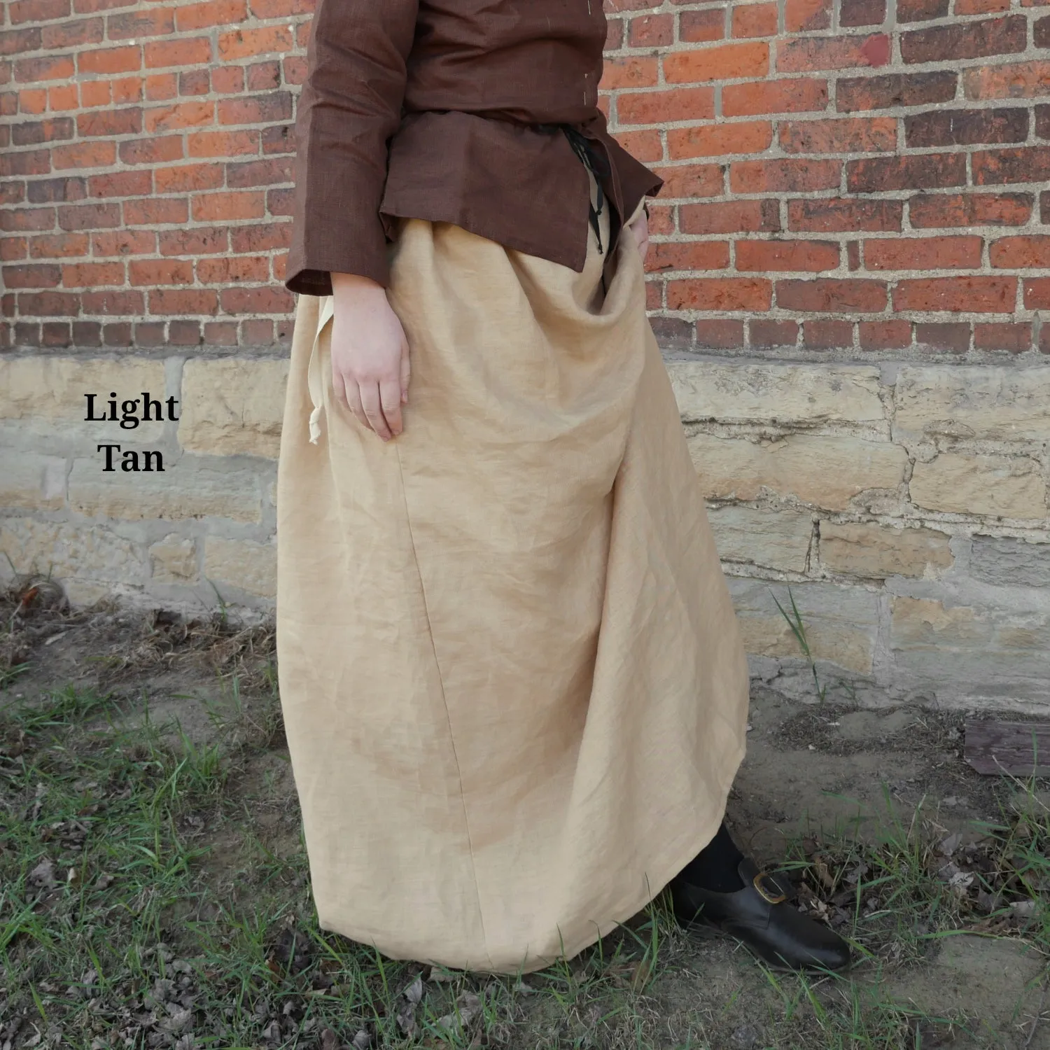 Linen Skirt in Earth Tones Non Slip Waist