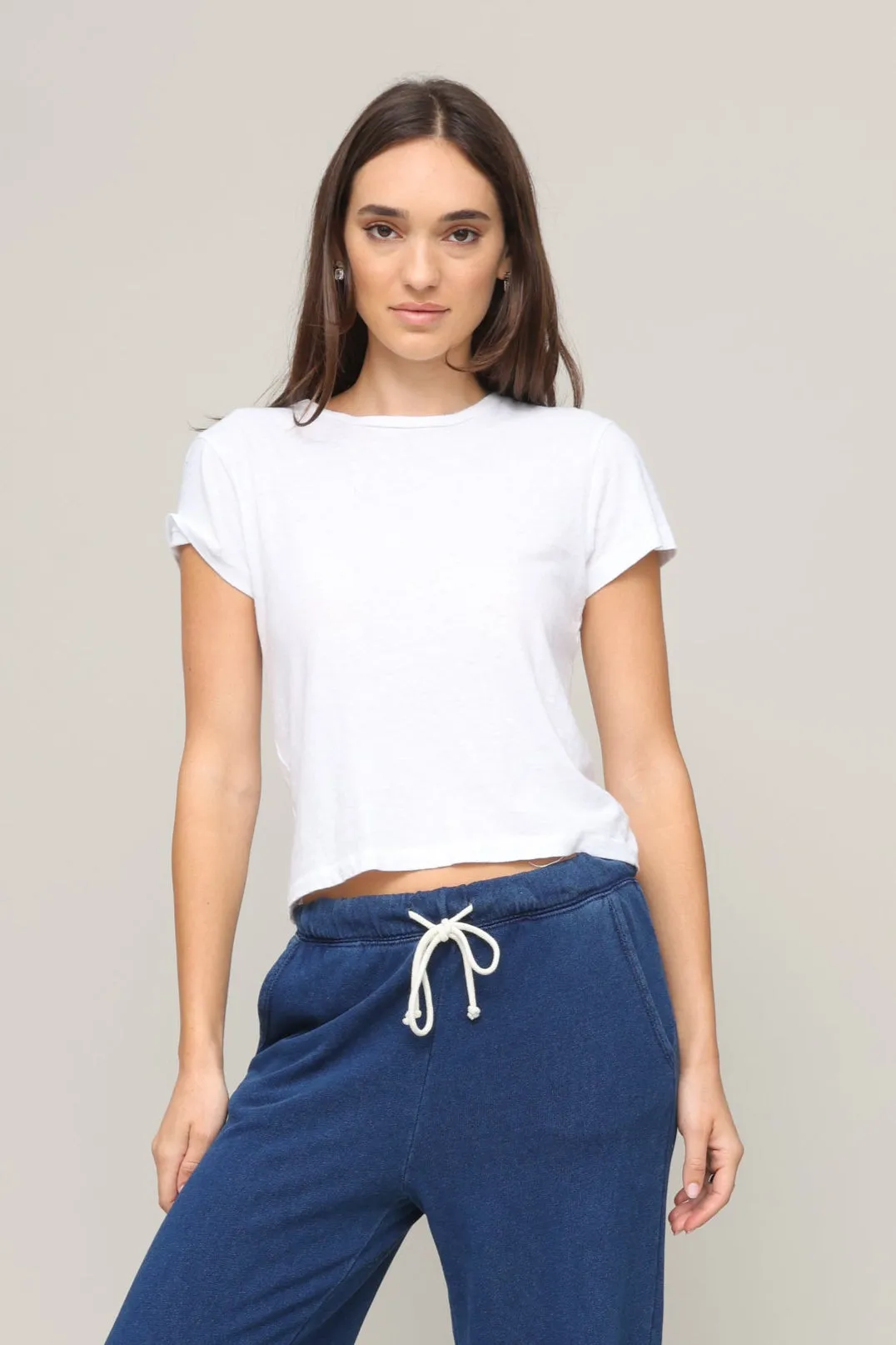 Lisa Recycled Cotton Crew Tee YarnDyeStripe Compact Stitching