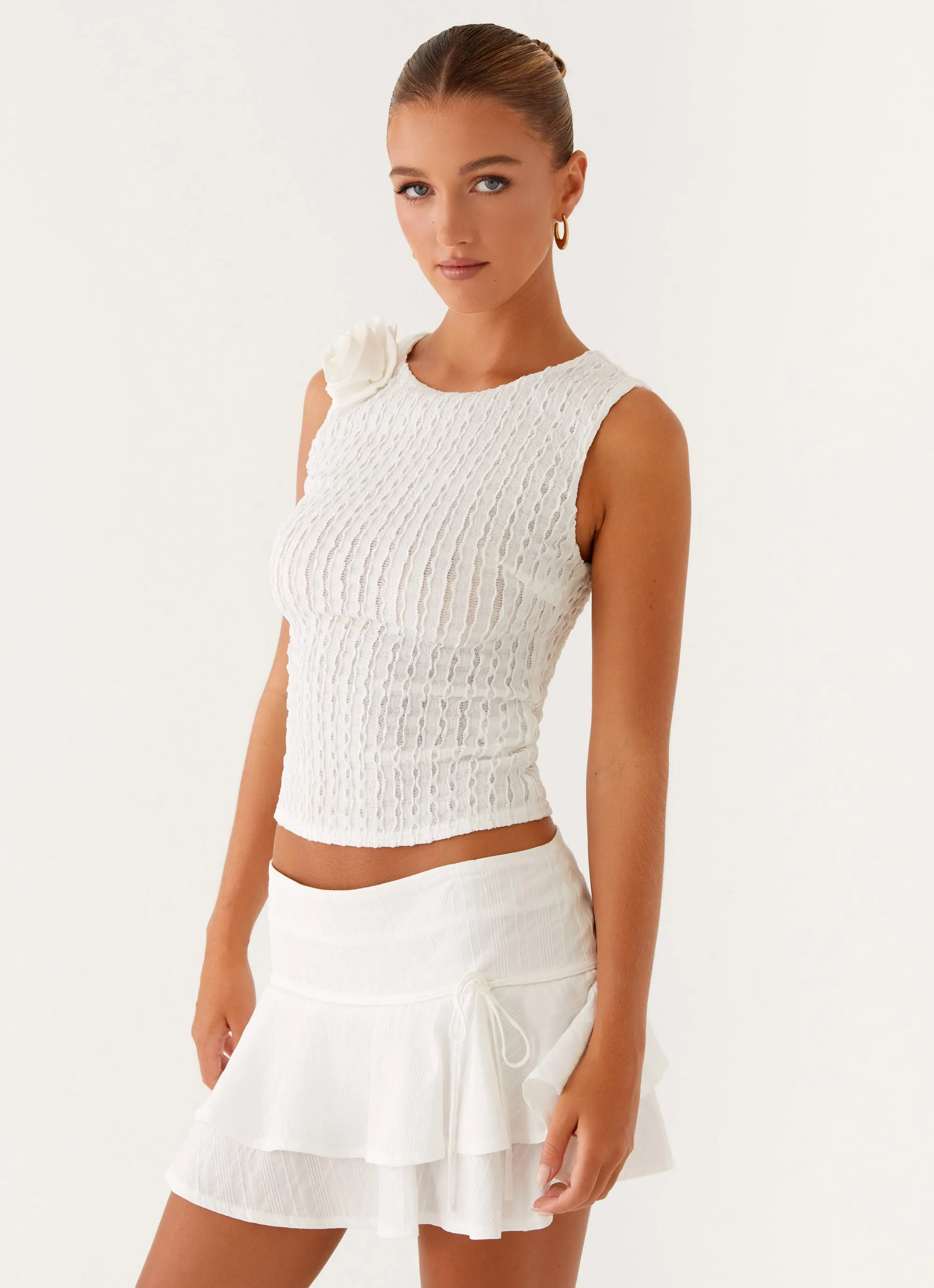 Lisbon Mini Skirt - White Fashion Tones