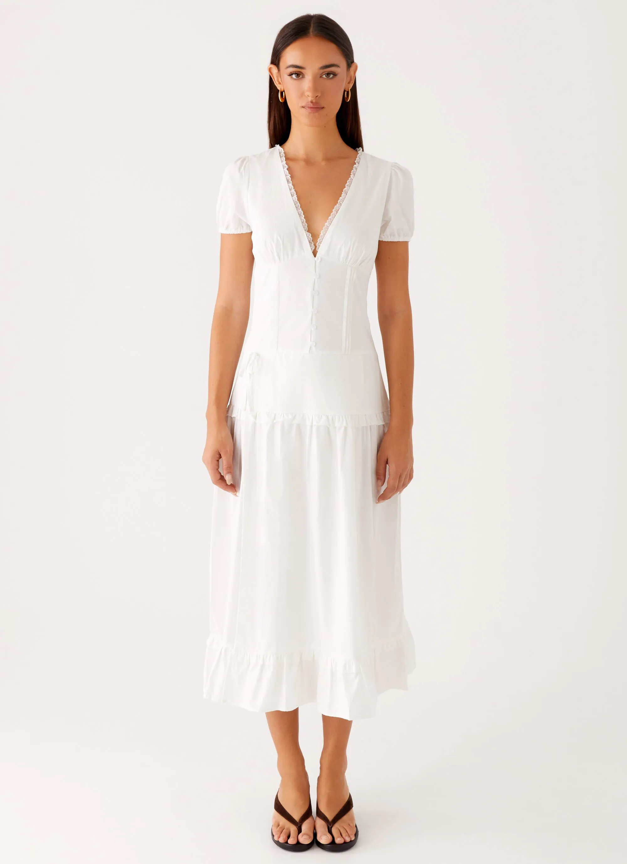 Charming Style London Midi Dress - White