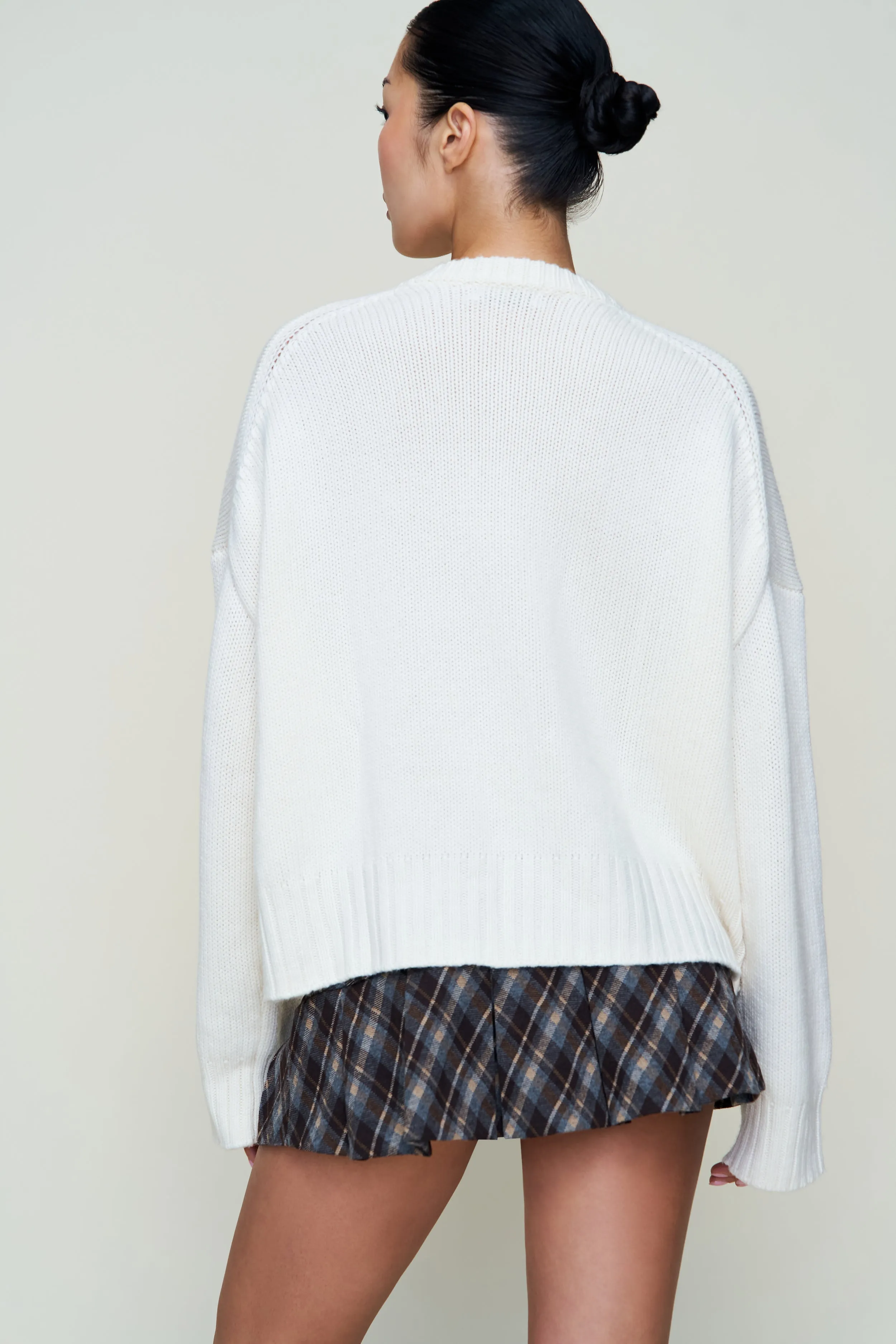 Flexible Waistband Thermal Regulation Layer Joni Cashmere V-Neck Jumper