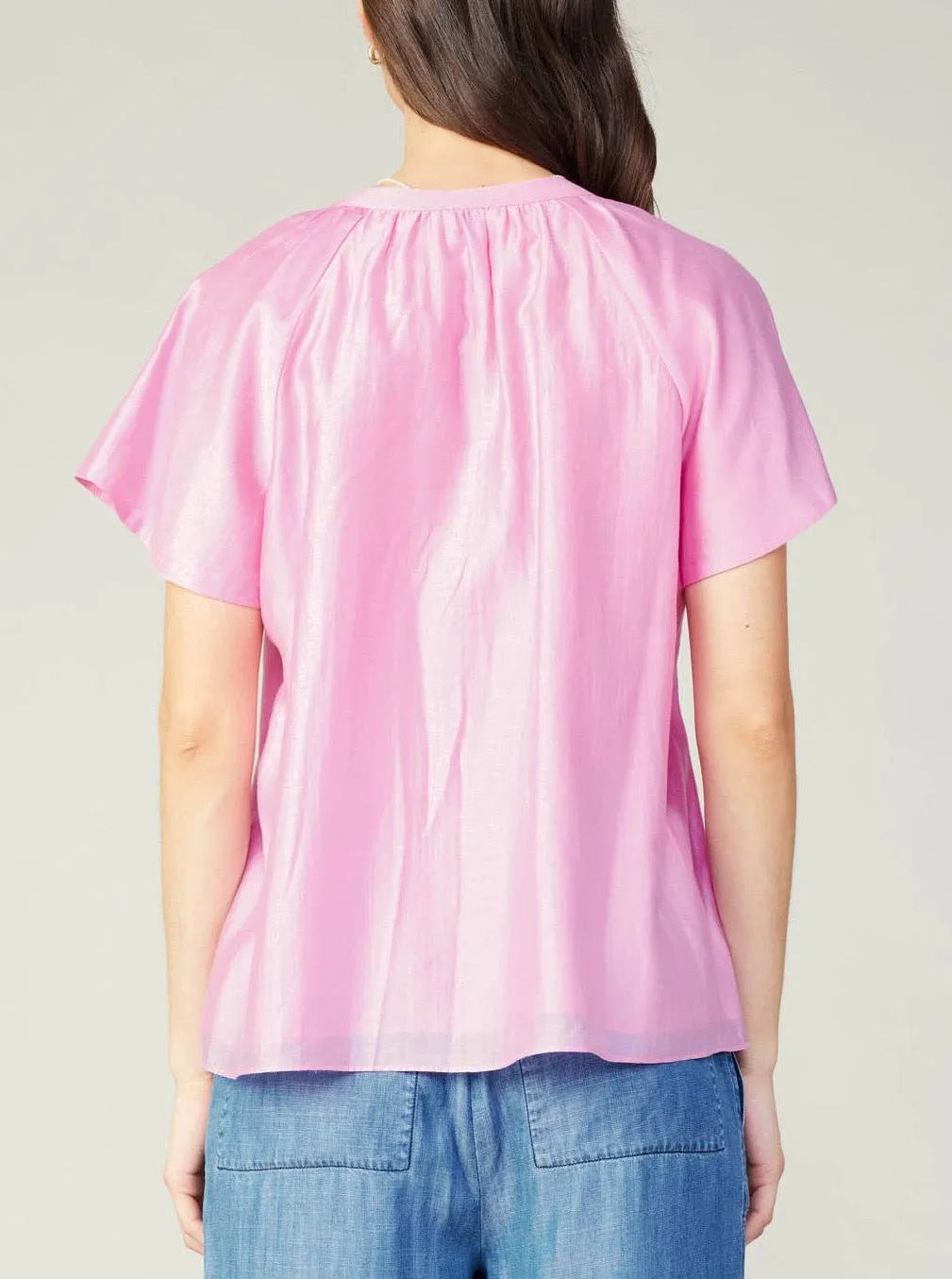 Breathable Mesh Back Carrie Top Pink