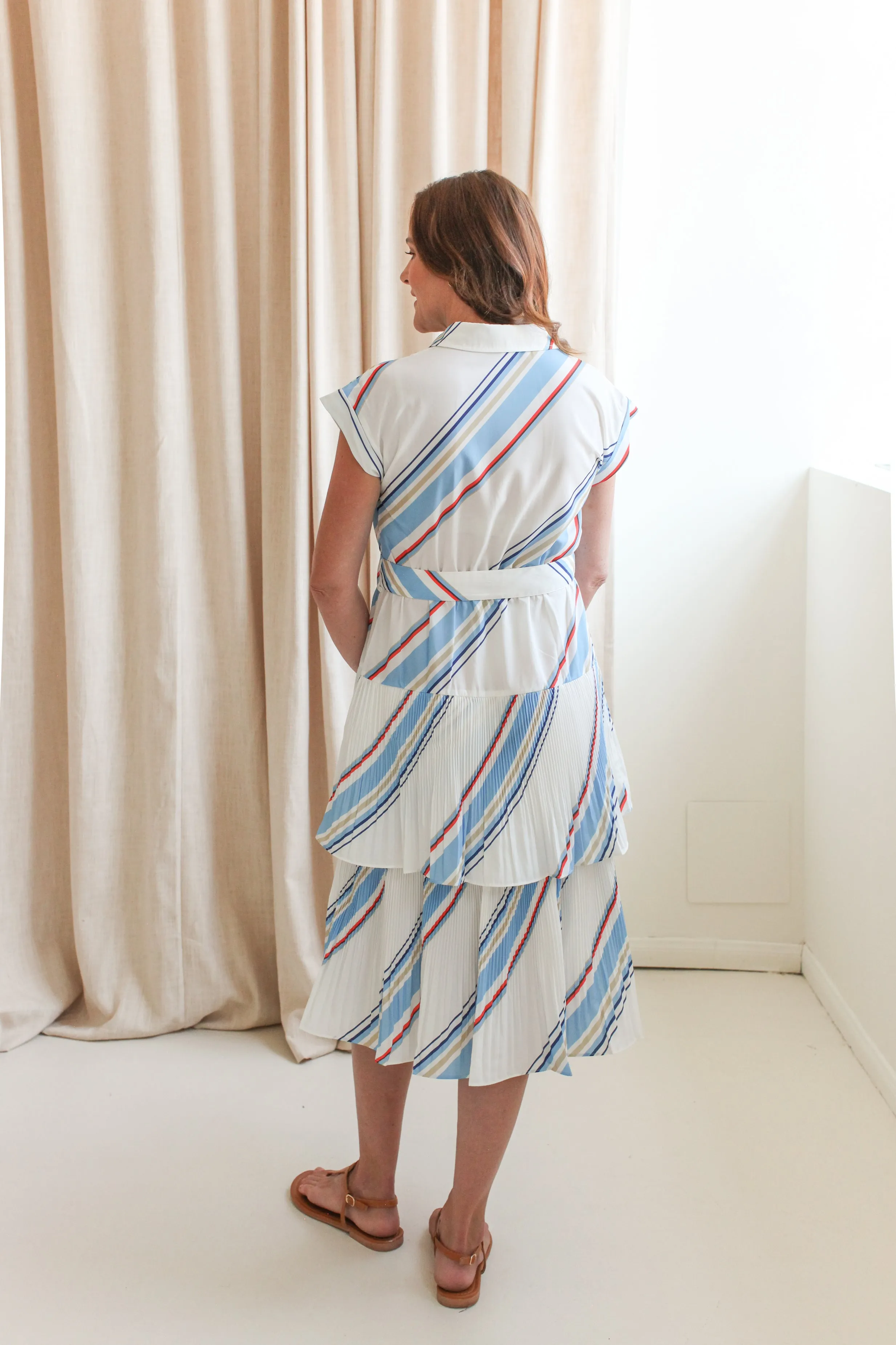 Porto Stripe Dress Modern Look Easy Comfort Look