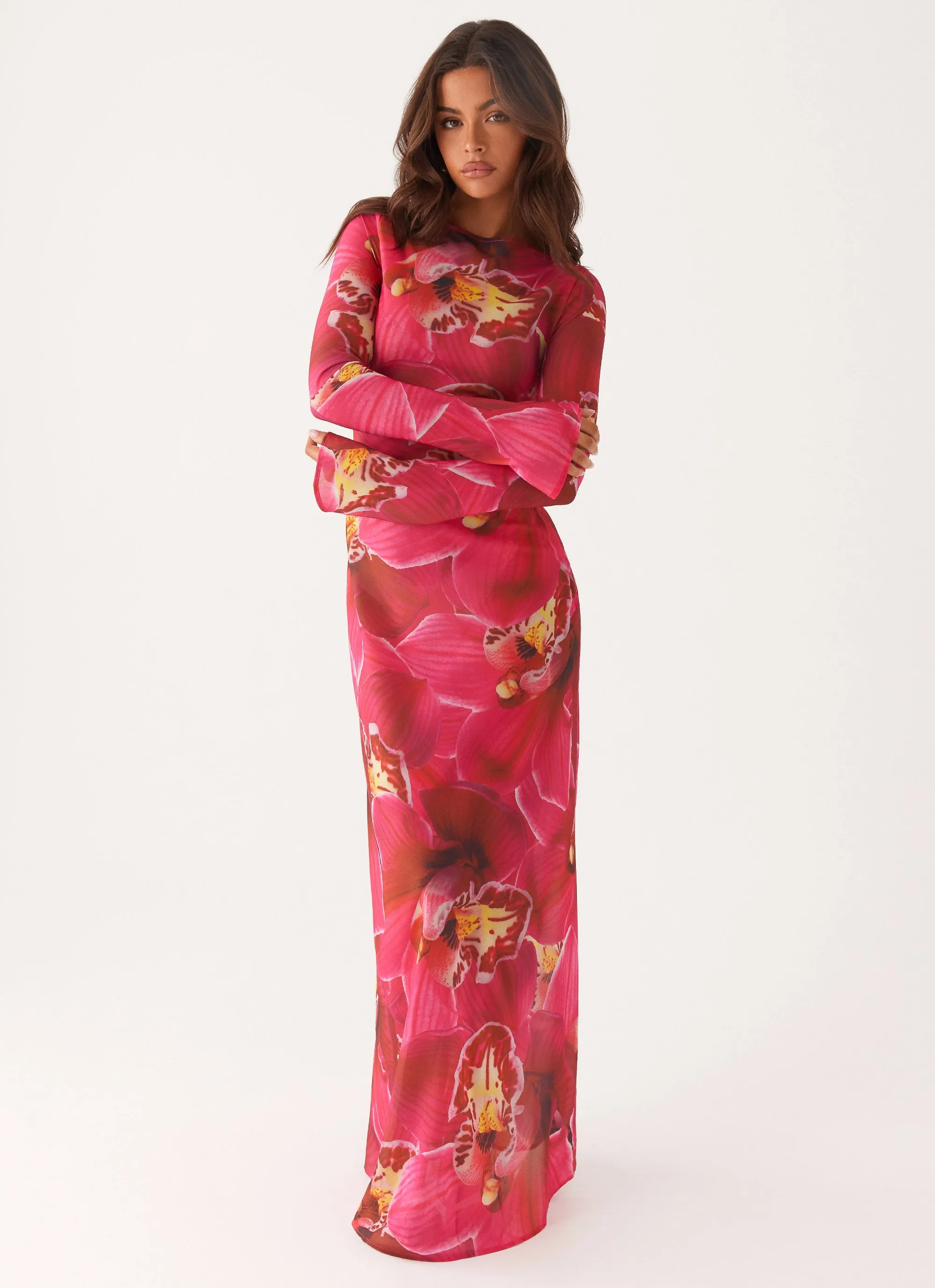 Lorde Maxi Dress - Orchid Pink Texture Glow