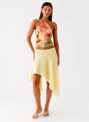 Loreta Beaded Tie Back Top - Jungle Floral Comfortable Cut