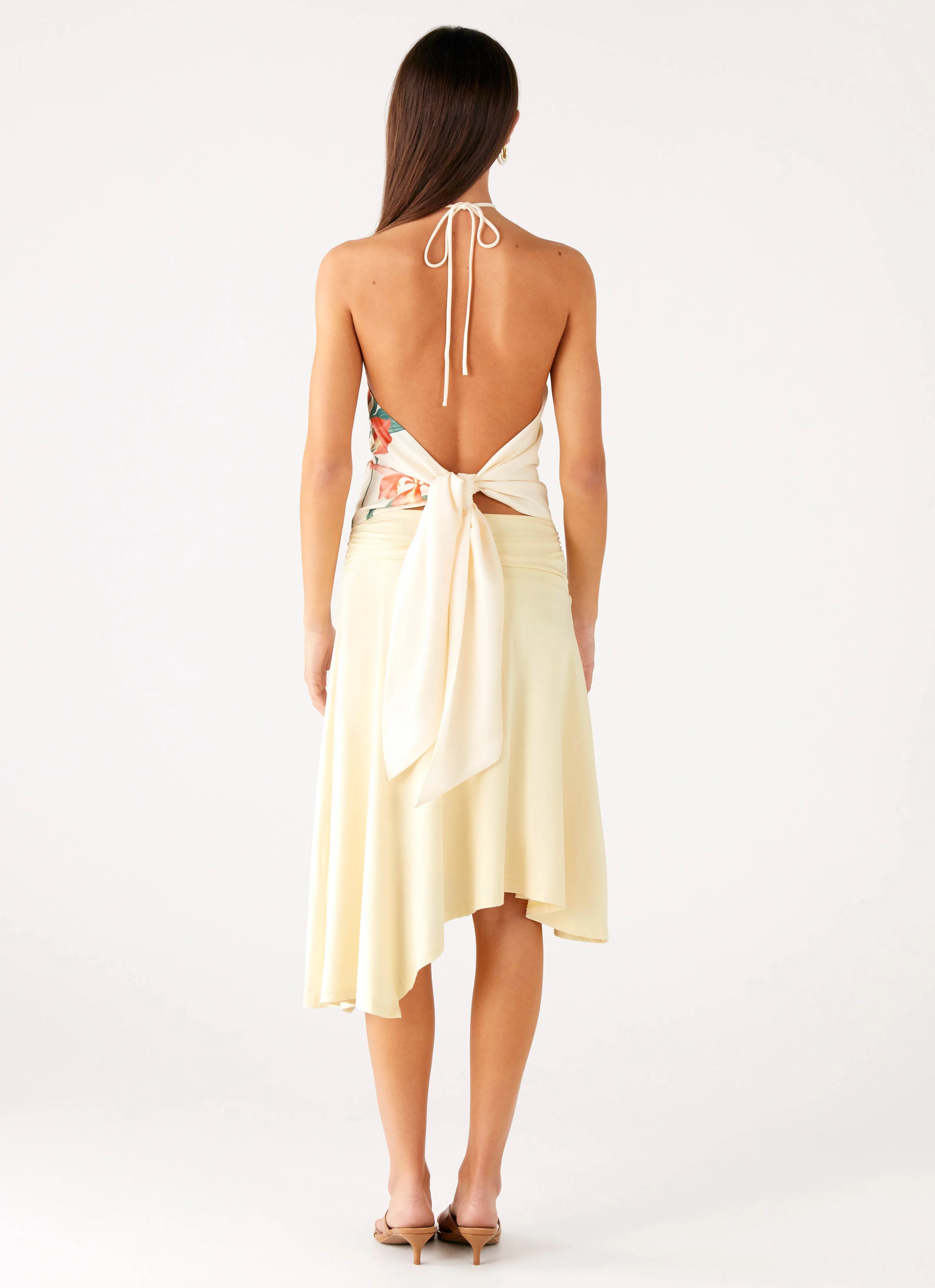 Loreta Beaded Tie Back Top - Siena Floral Button Down Collar