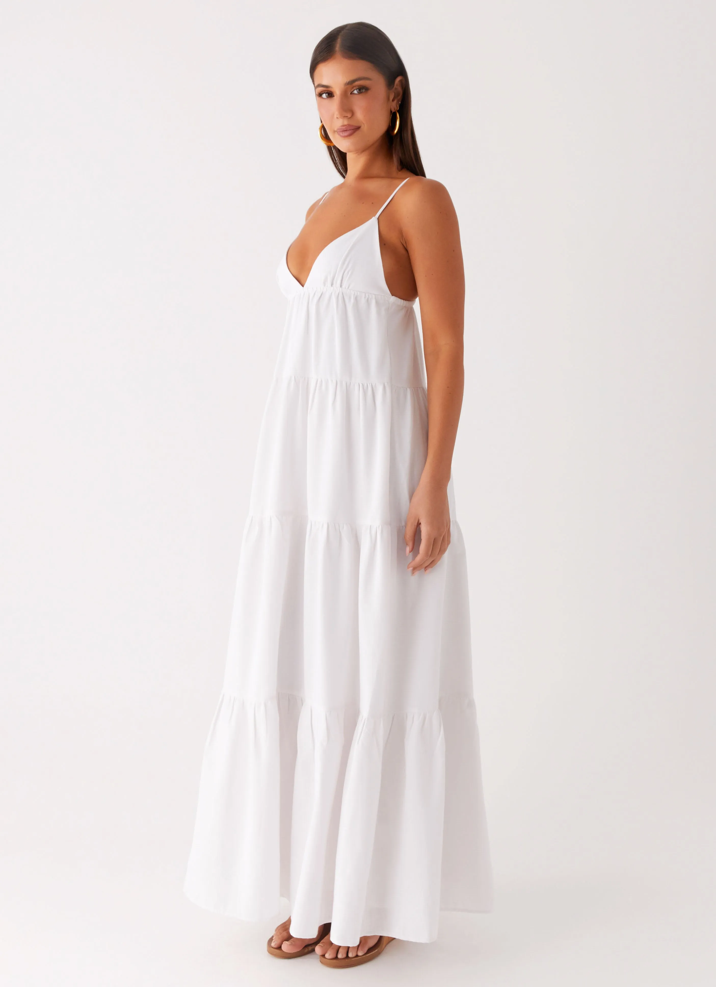 Lotty Linen Maxi Dress - White Modern Aesthetic Timeless Style Wear