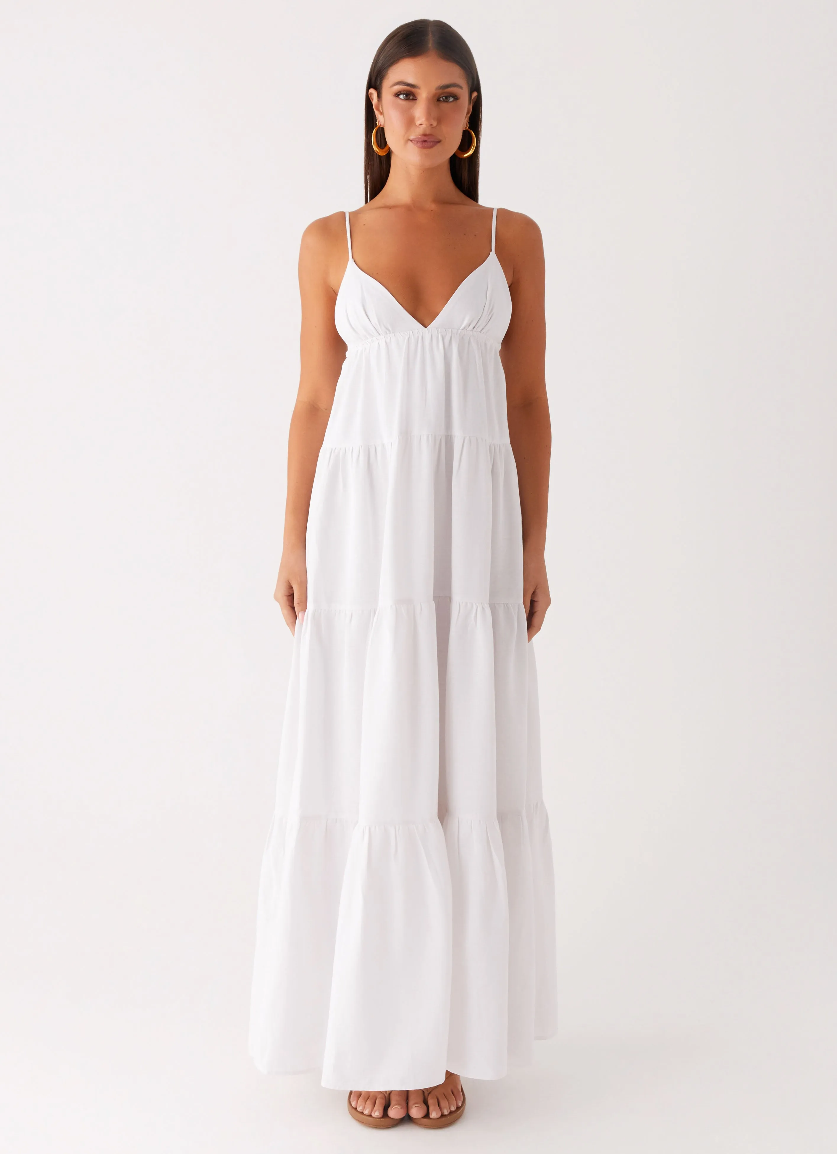 Perfect Design Lotty Linen Maxi Dress - White