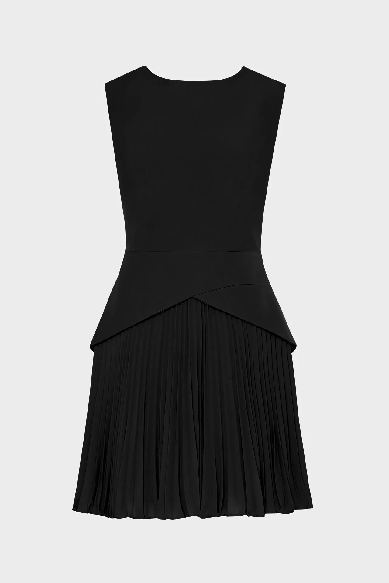Crisp Texture Relaxed Finish Haddy Pleated Mini Dress