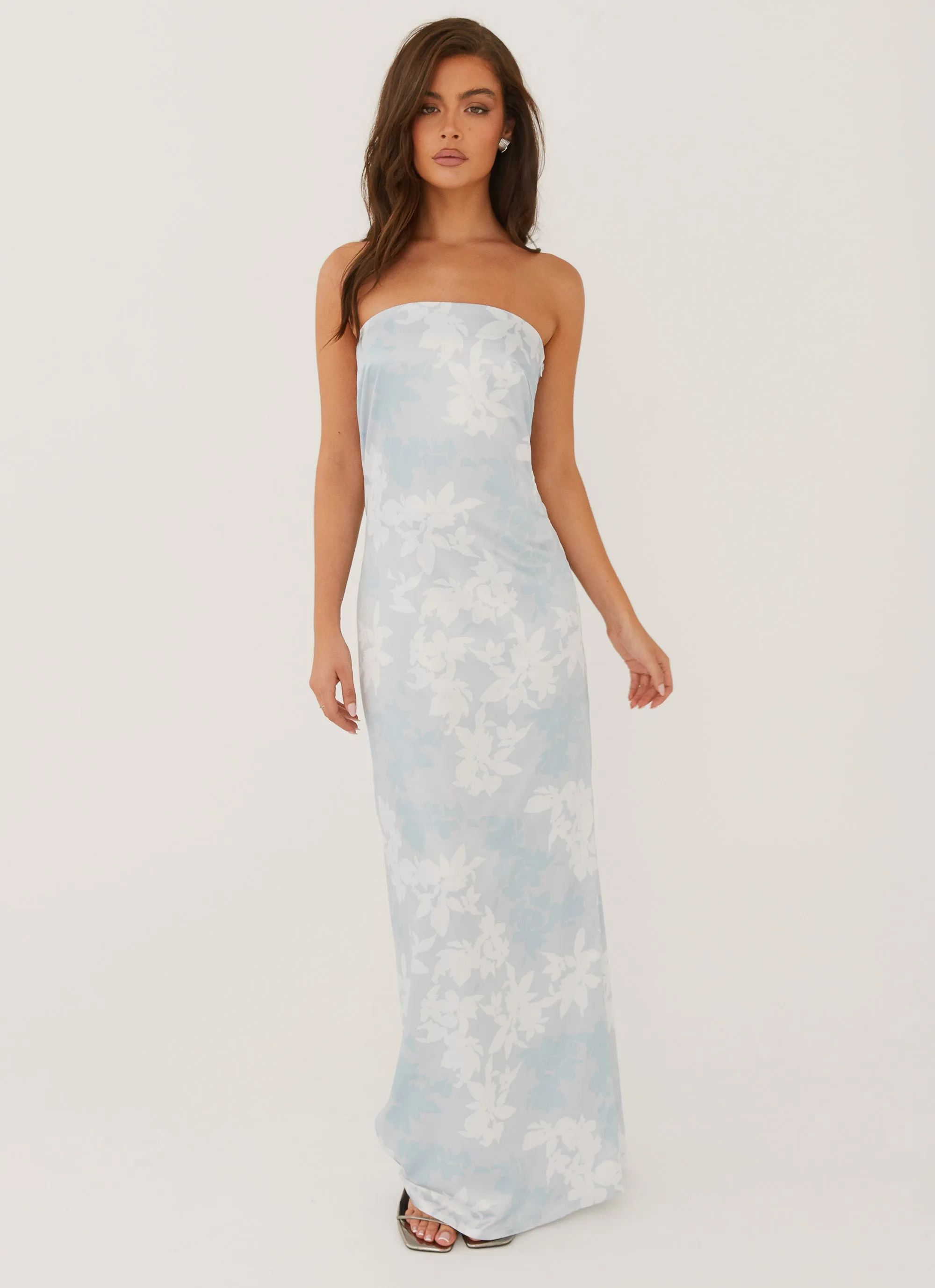 Feminine Layers Easy and Effortless Love Me More Maxi Dress - Blue Blossom
