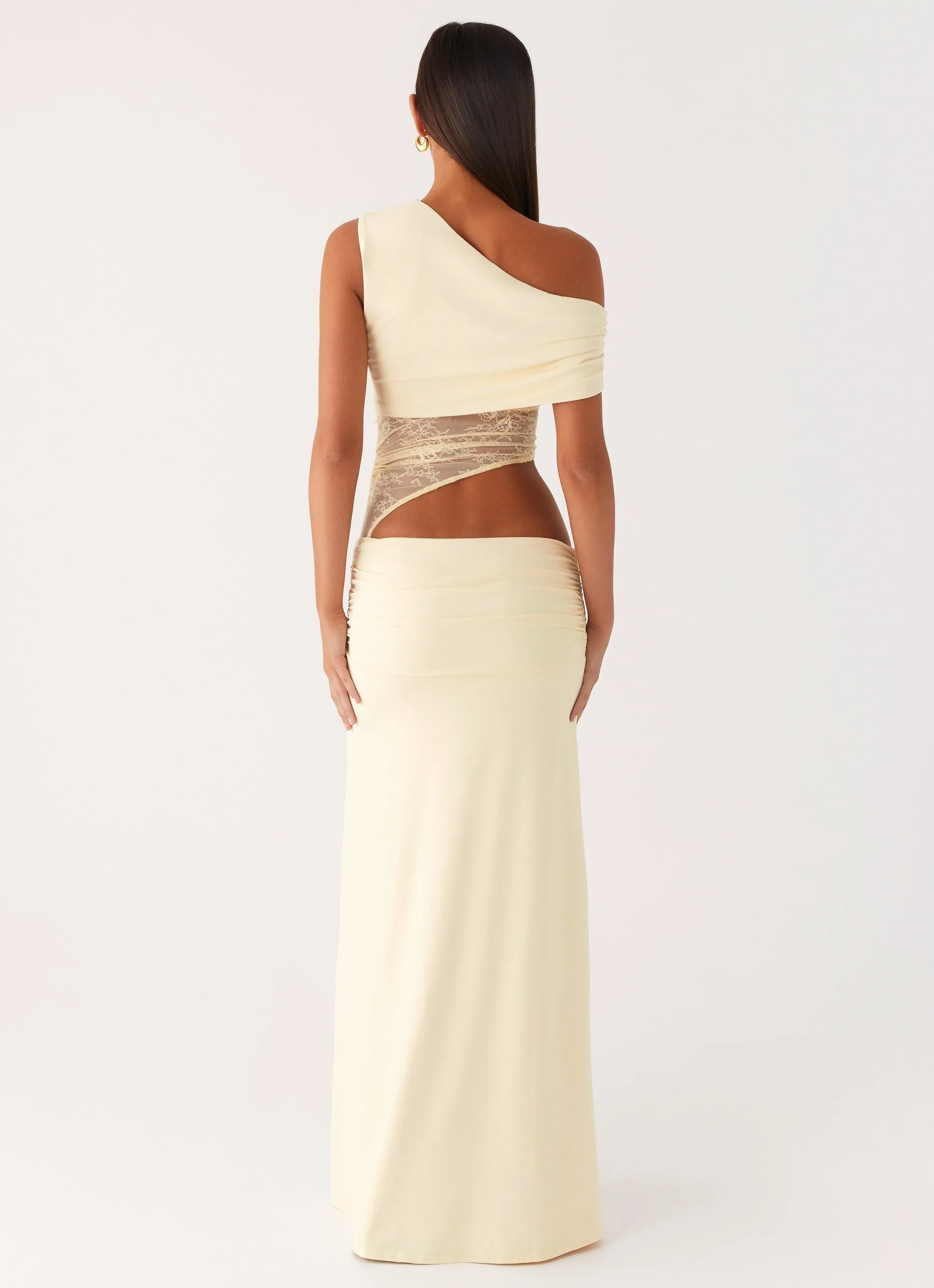 Bold Elegance Chilly Wear Love Motion Maxi Dress - Lemon