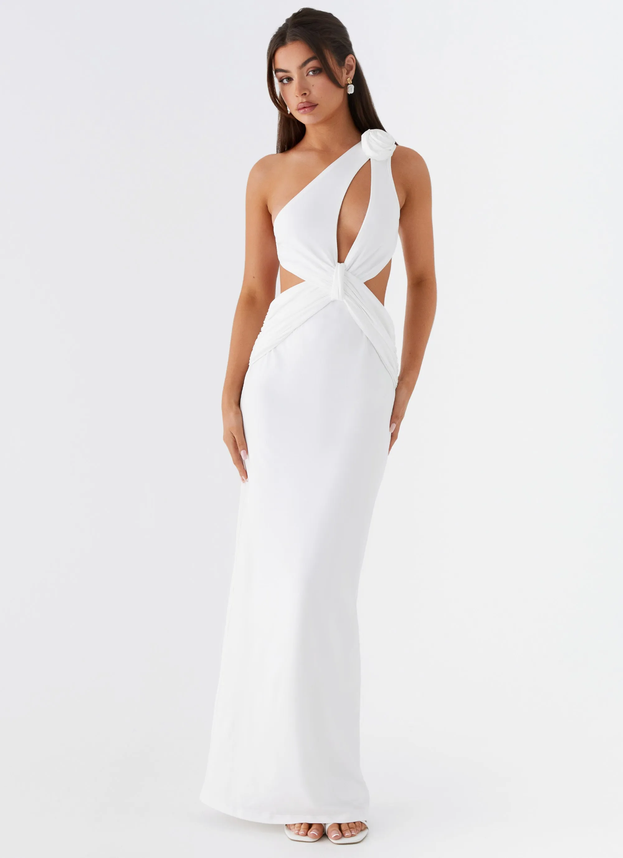 Comfortable and Flattering Lovesome Rosa Maxi Dress - White