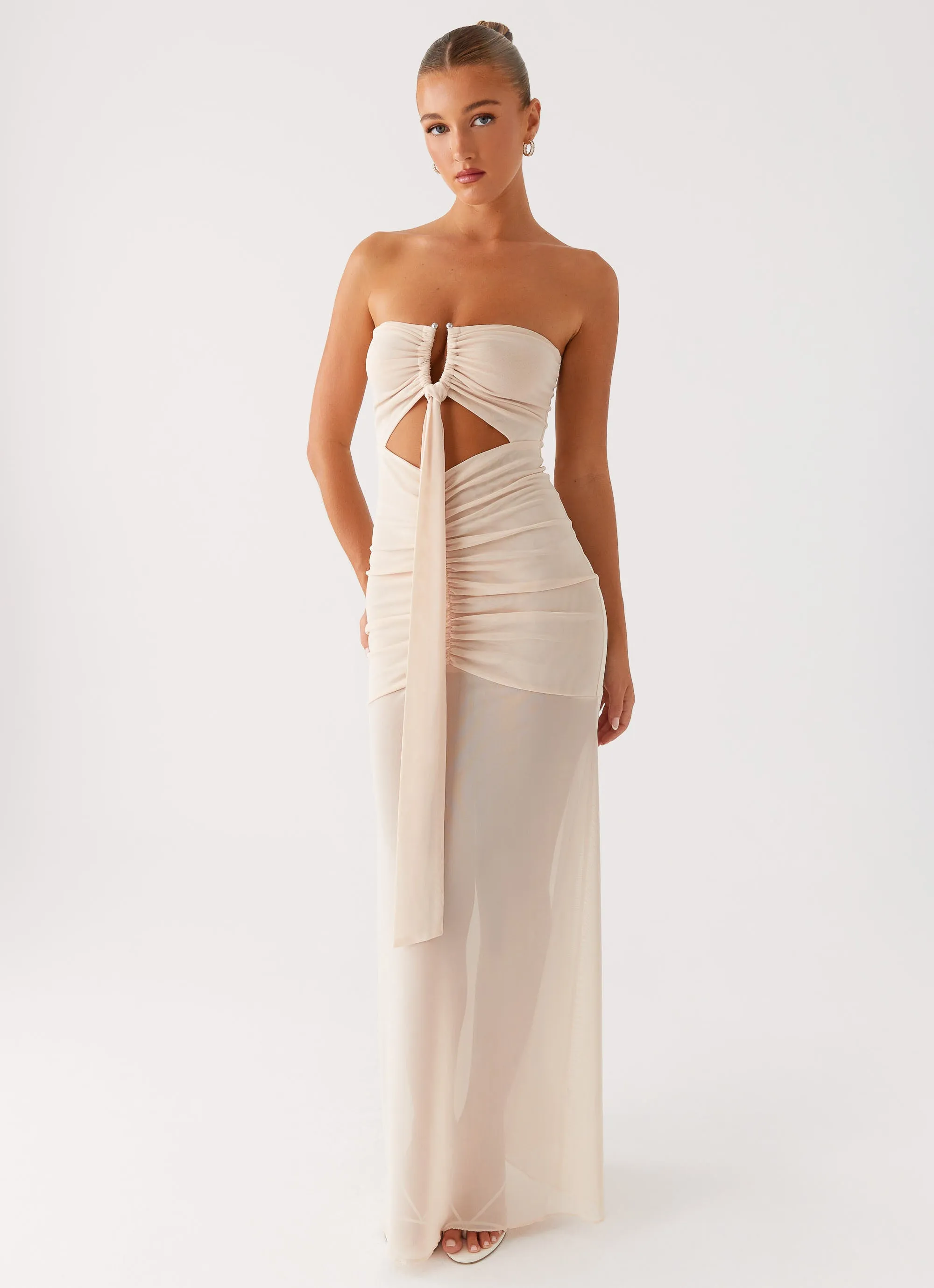 Lovie Maxi Dress - Beige Relaxed Style