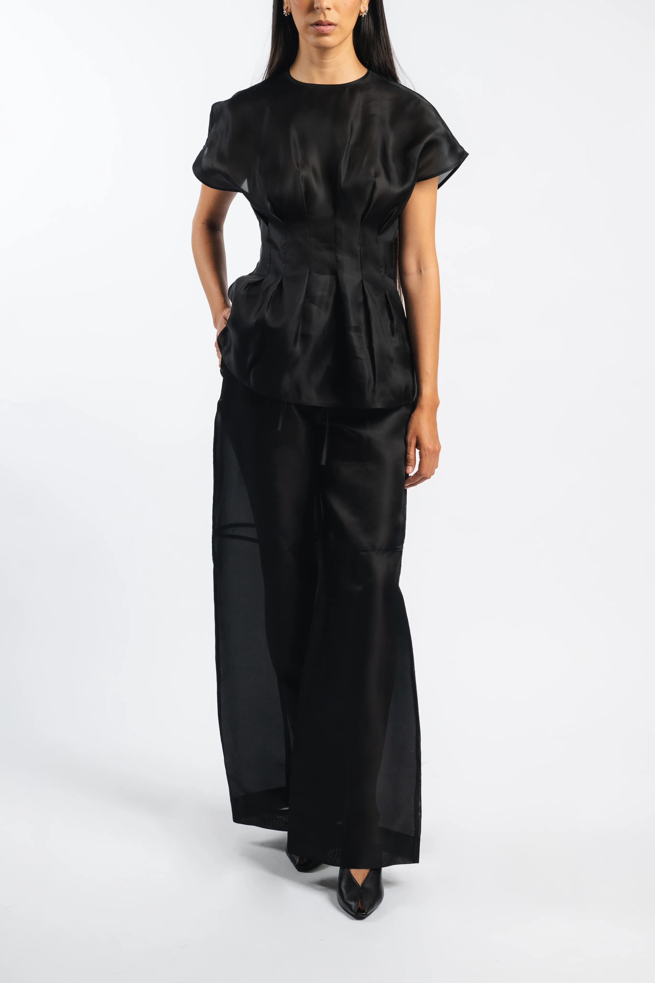 Effortless Look Organza Silk Parachute Trousers
