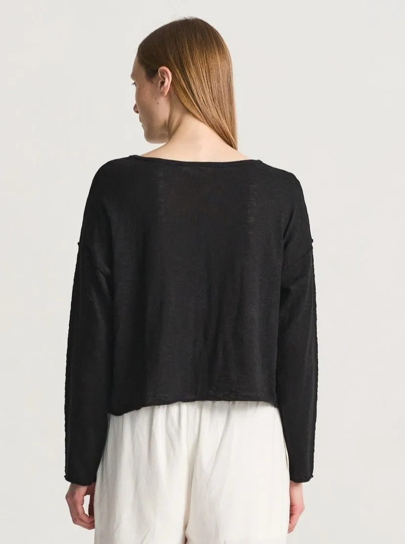 The Lou Top- Black Bonded Seam Technique