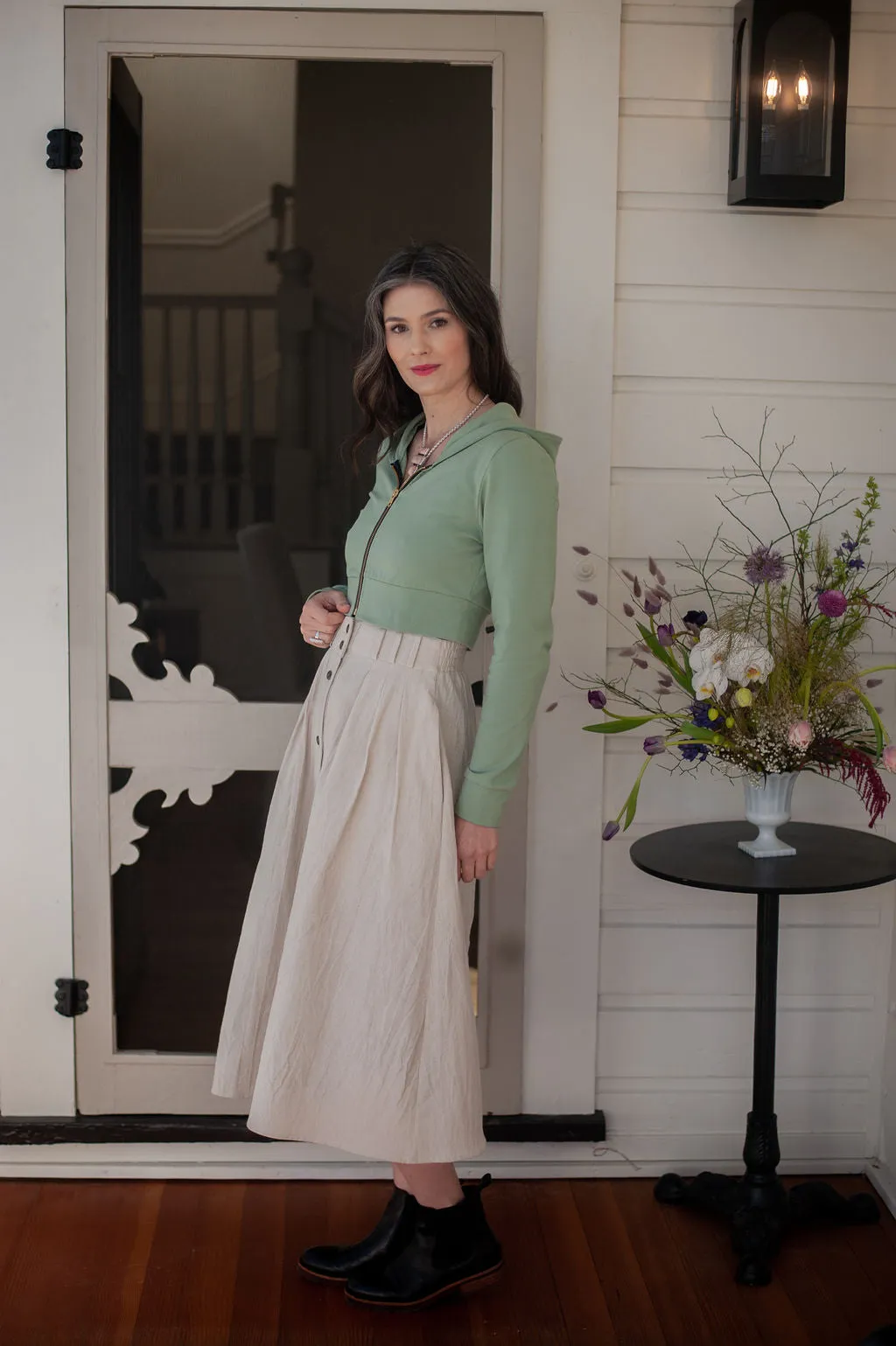 Quick Dry Technology Cropped Hoodie In Mint Green