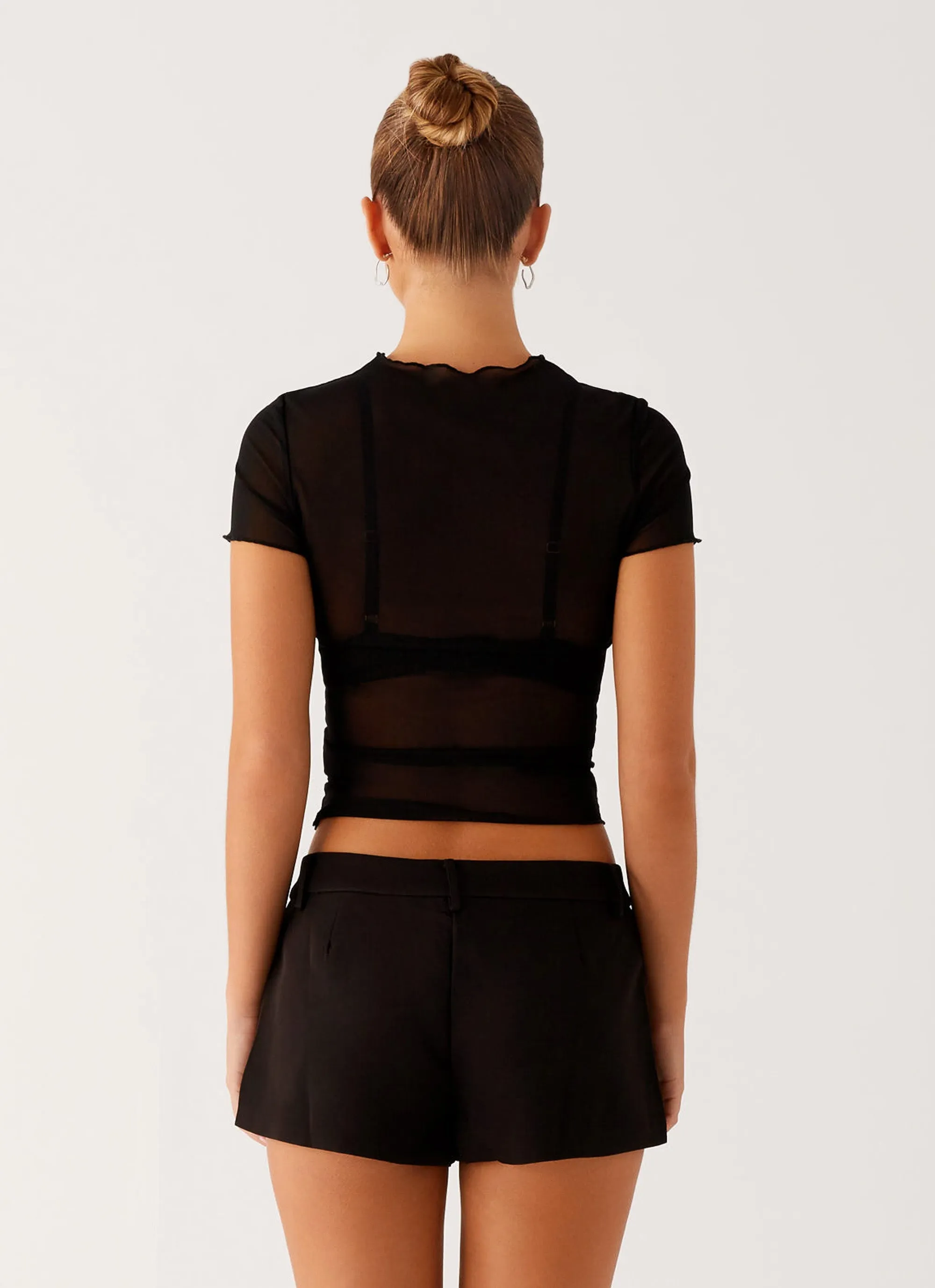 EcoFriendlyBlend Reinforced Hemline Dalton Mesh T-Shirt - Black