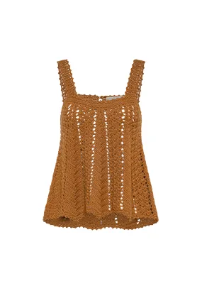 Tear Resistant Weave Lightweight Merinos Crochet Tank Top