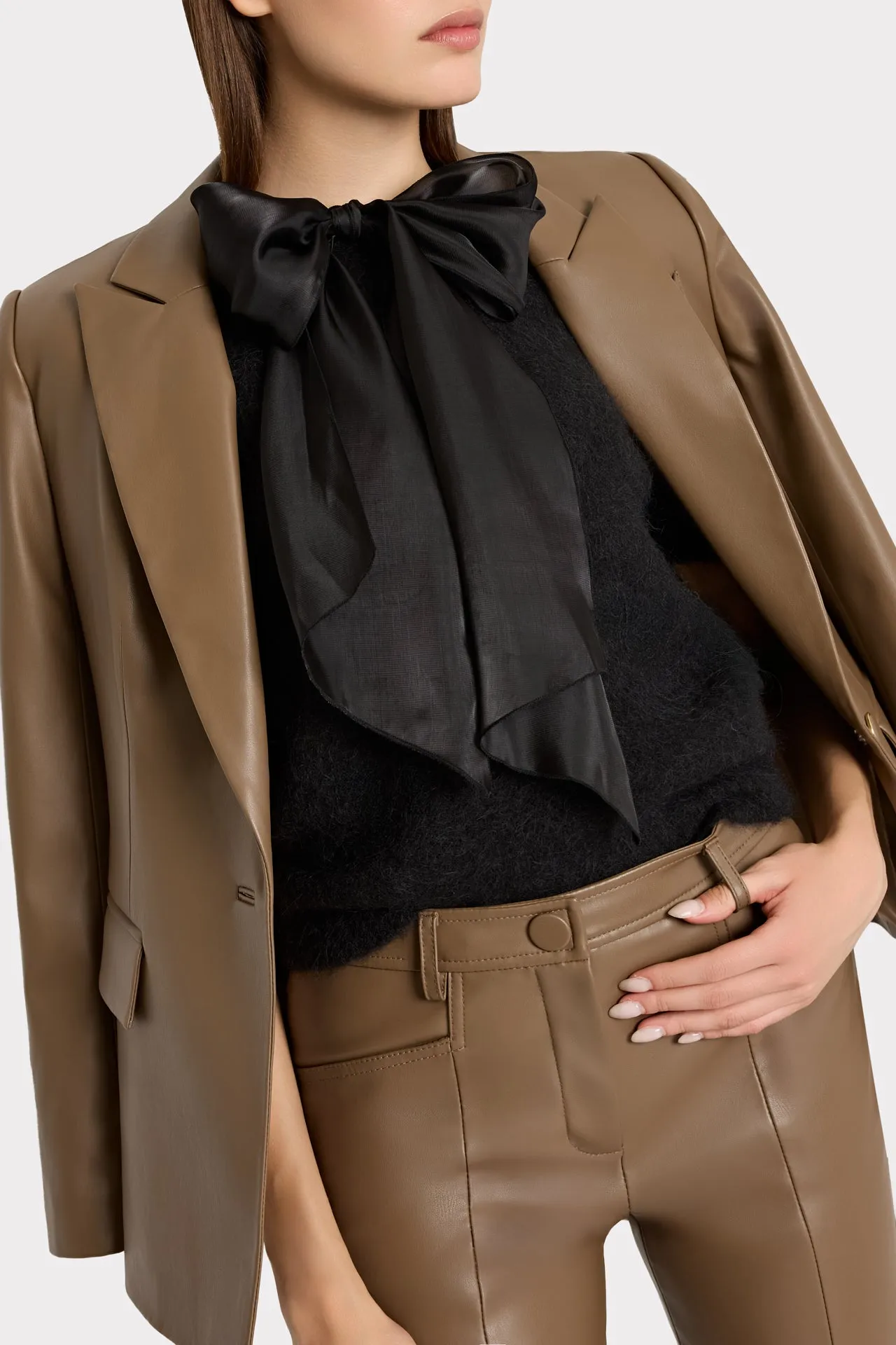 Bow Short Sleeve Sweater CompressionTechnology