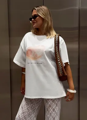 Pearl Oversized Tee - White SleevelessOption