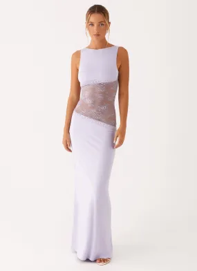 Lucinda Maxi Dress - Lilac Calm Aesthetic Artistic Detail