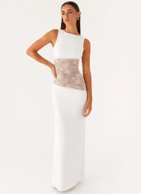 Lucinda Maxi Dress - White Season Ready Stretch Fabric