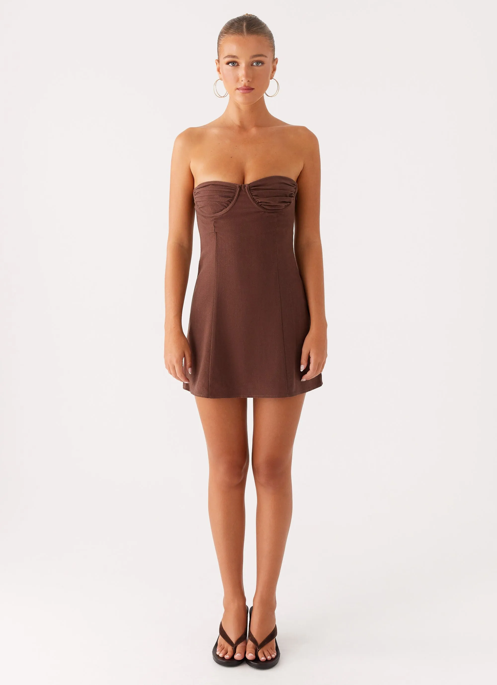 Ludo Mini Dress - Chocolate Perfectly Styled Mini-Length