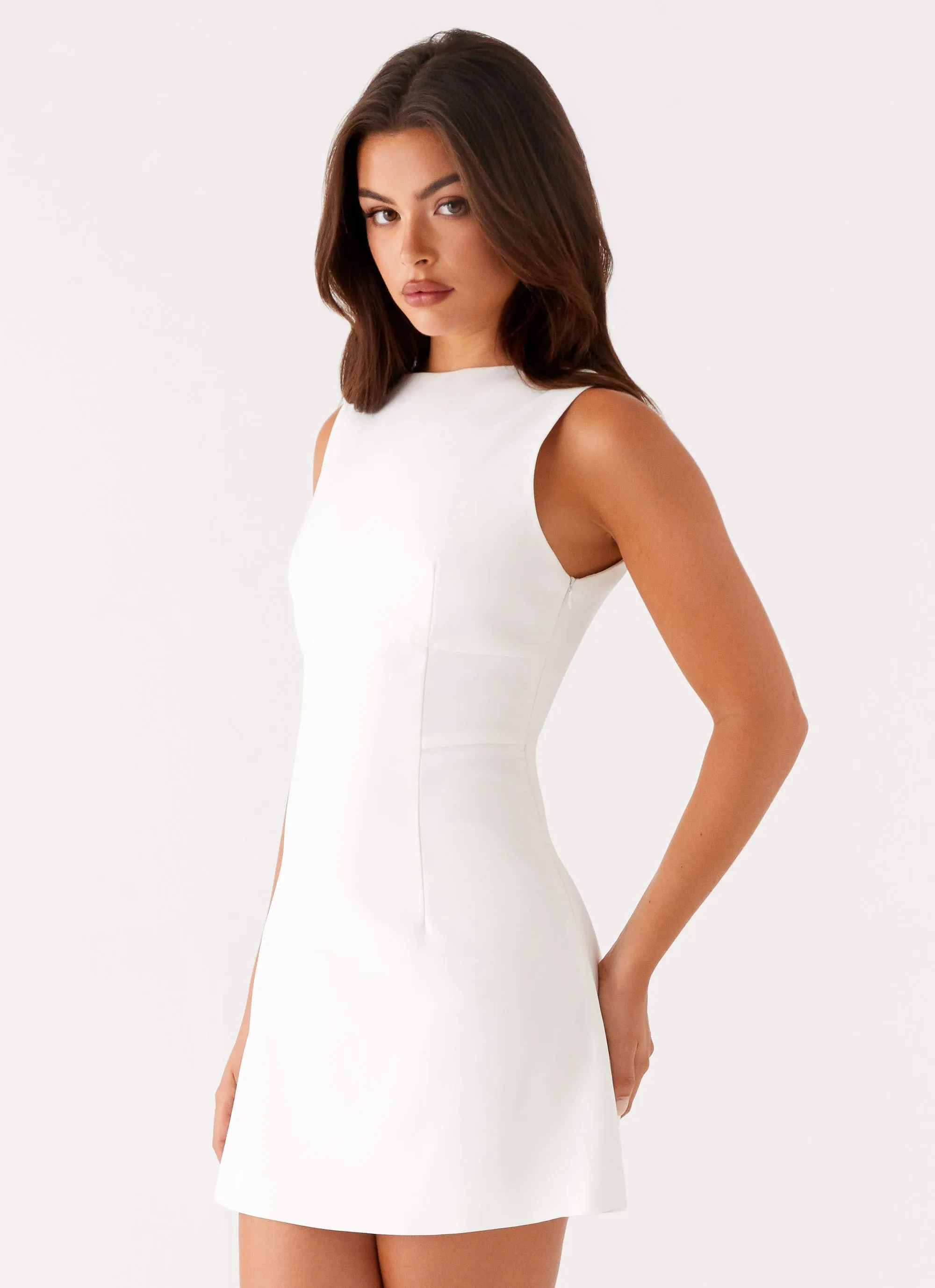 Lulita Mini Dress - White Jewel-Tone