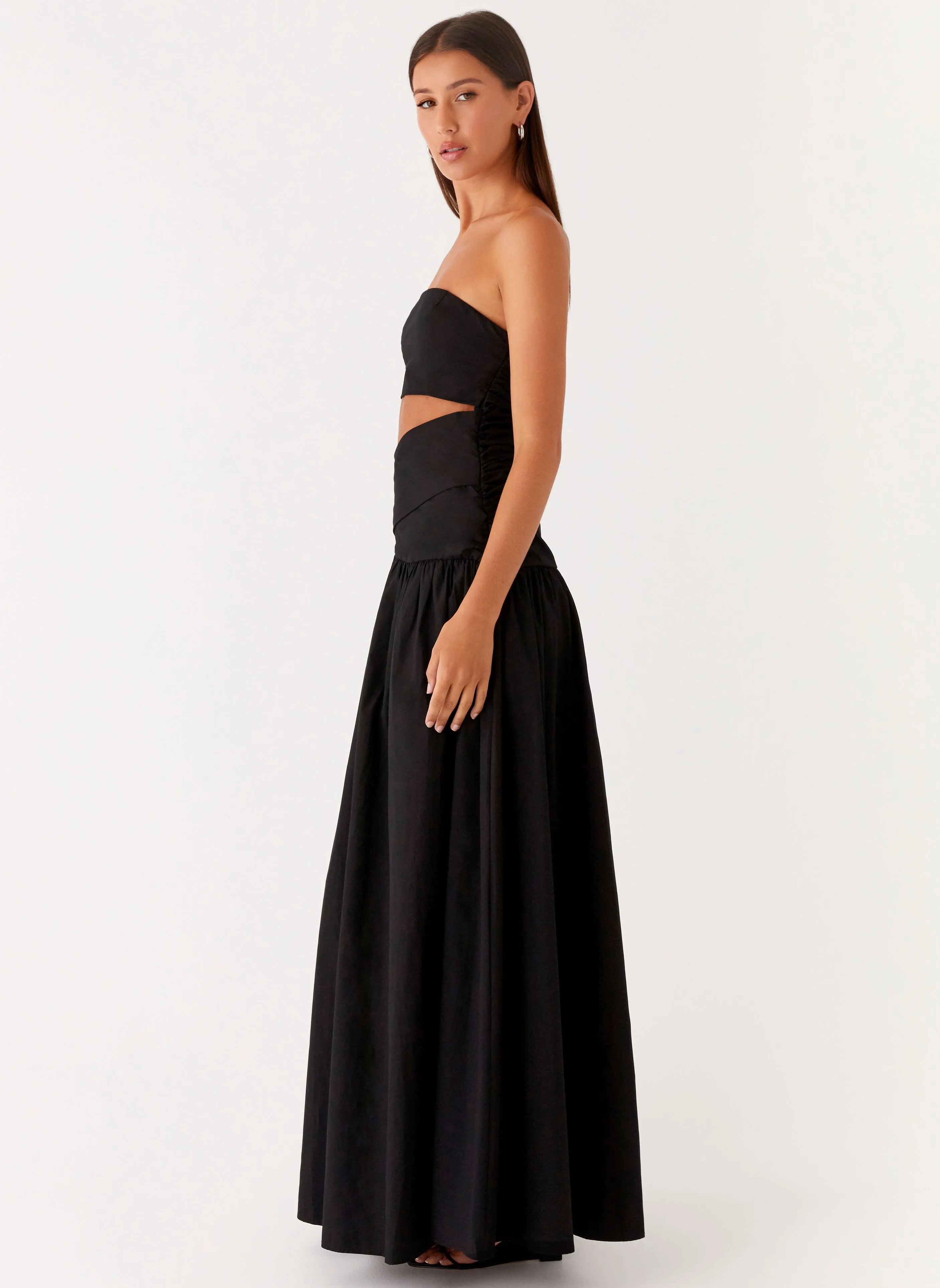 Lumen Maxi Dress - Black Quick Look Cotton Touch