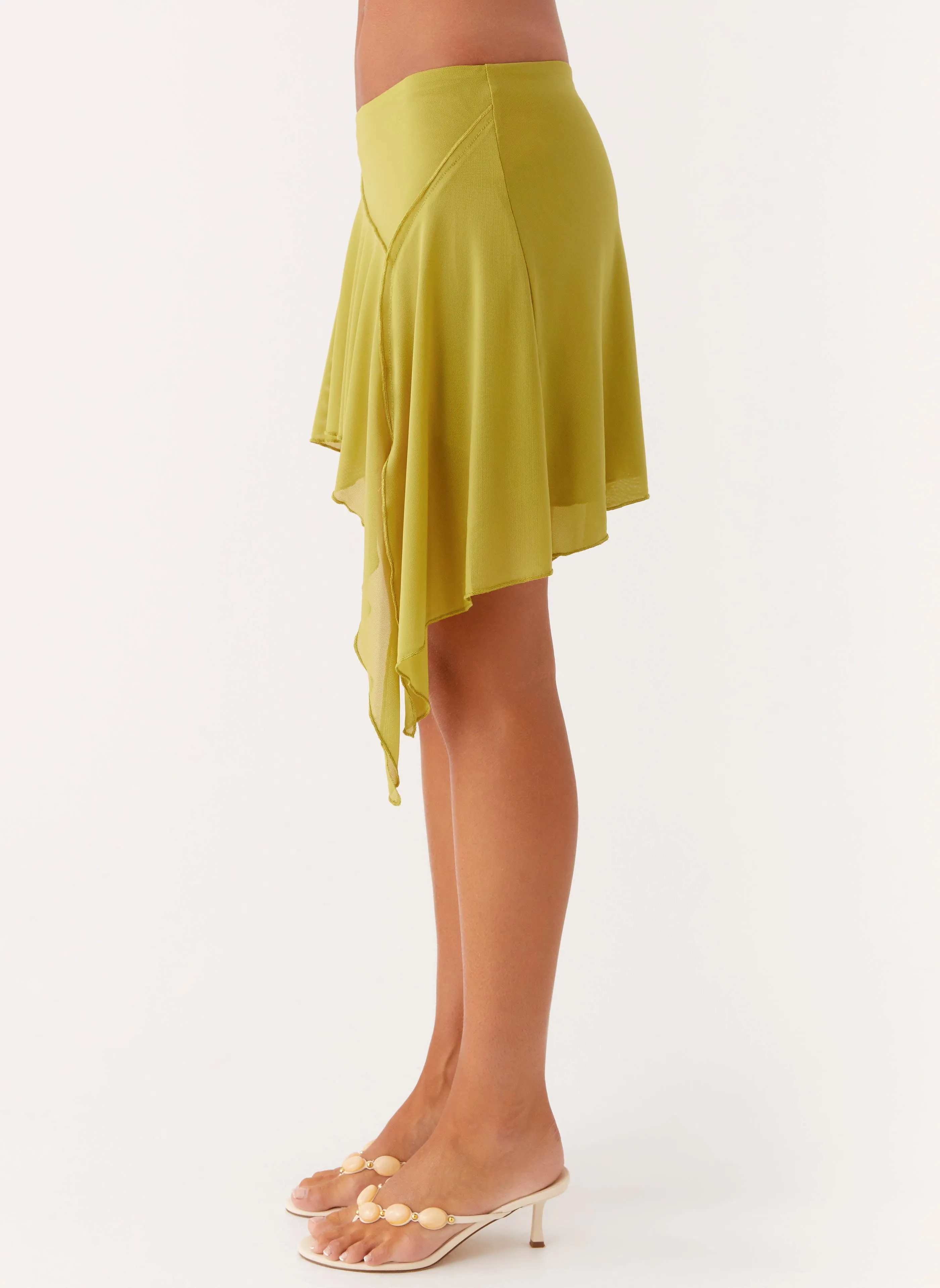 Trendy Outfit Seamless Finish Lustra Mini Skirt - Lime