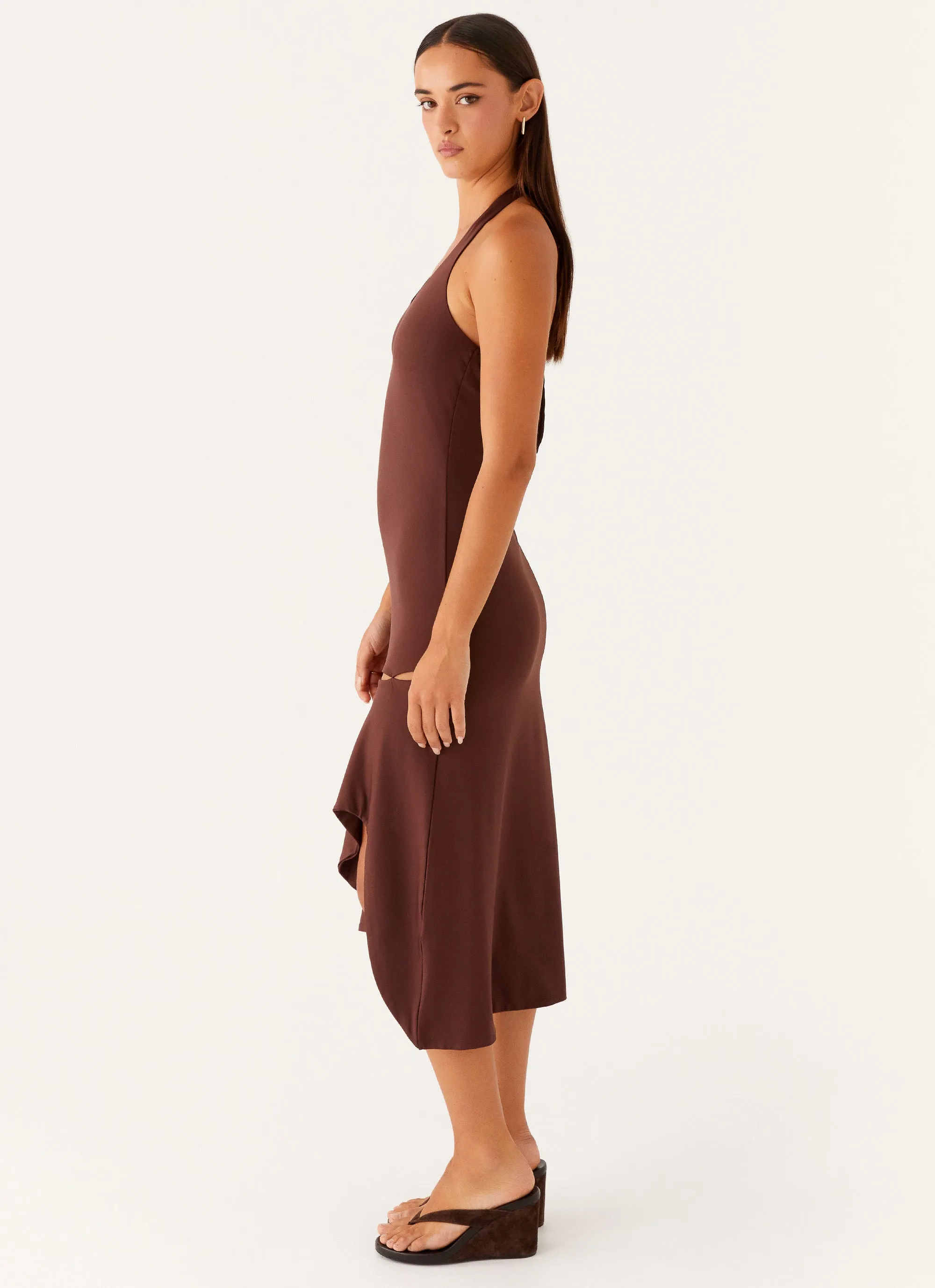 Hand-Wash Chic and Stylish Fast Times Midi Dress - Chocolate