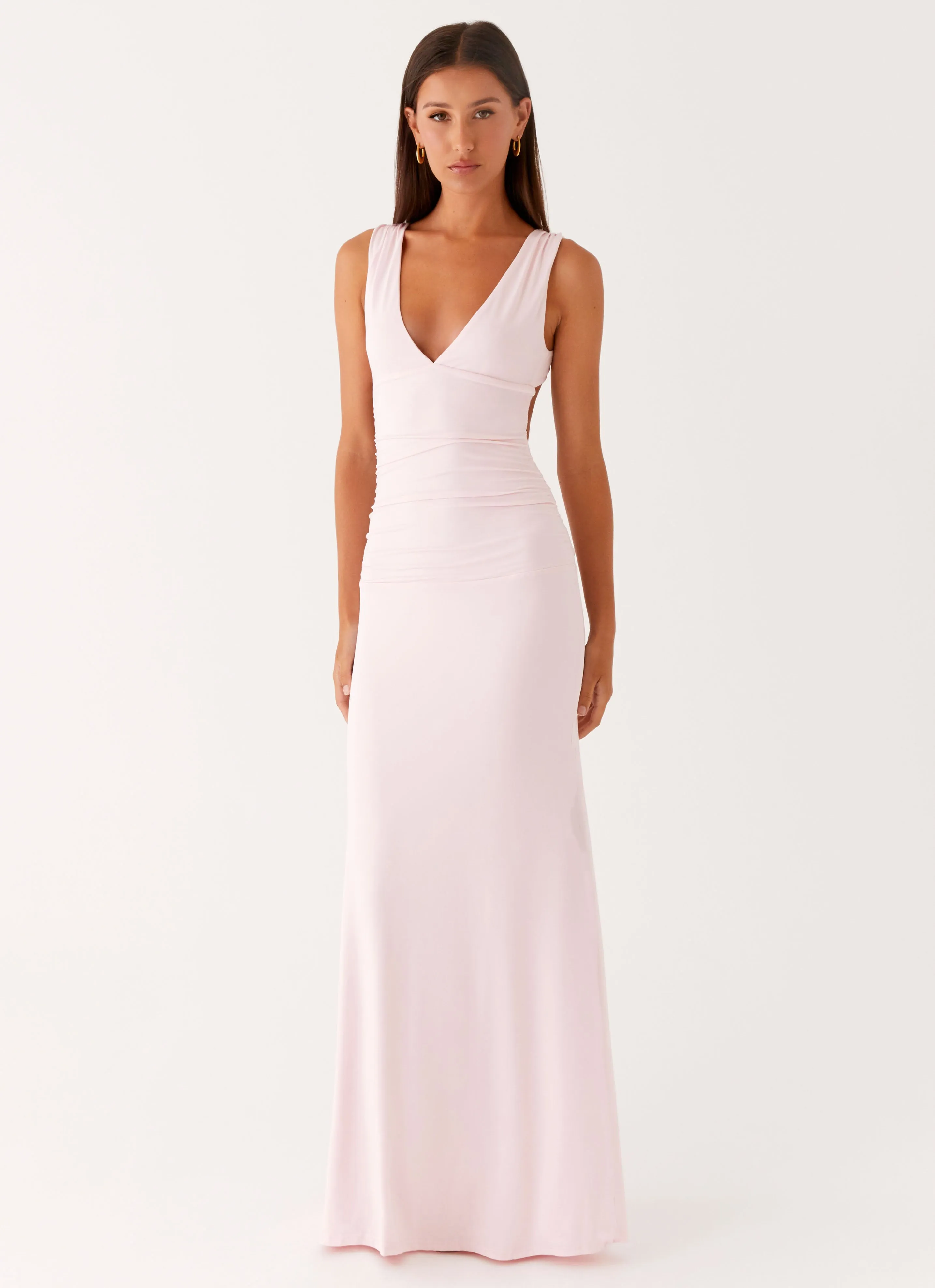 Cherry Sky Maxi Dress - Baby Pink Timeless and Comfortable High-Fashion