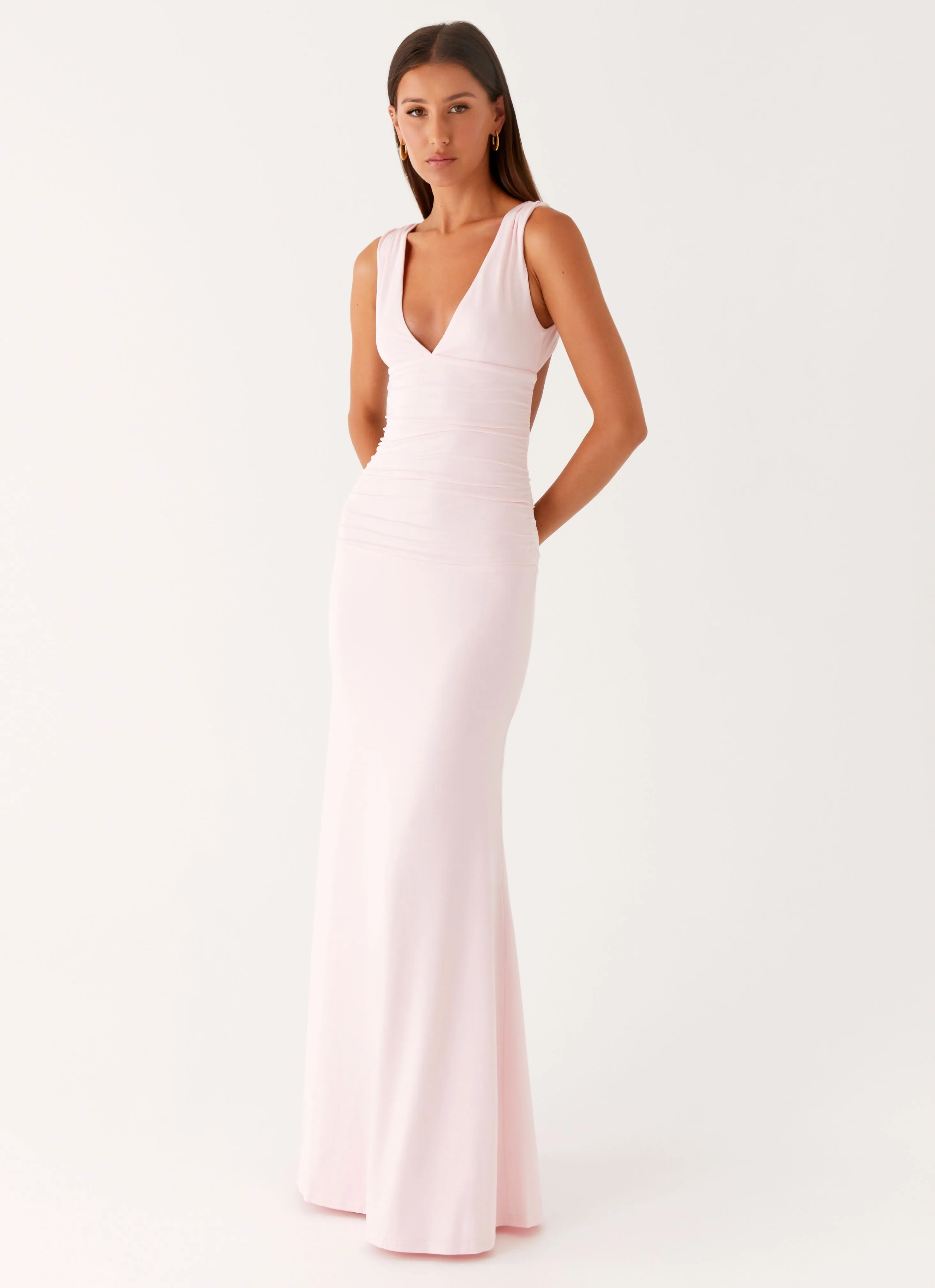 Cherry Sky Maxi Dress - Baby Pink Effortless Vibe