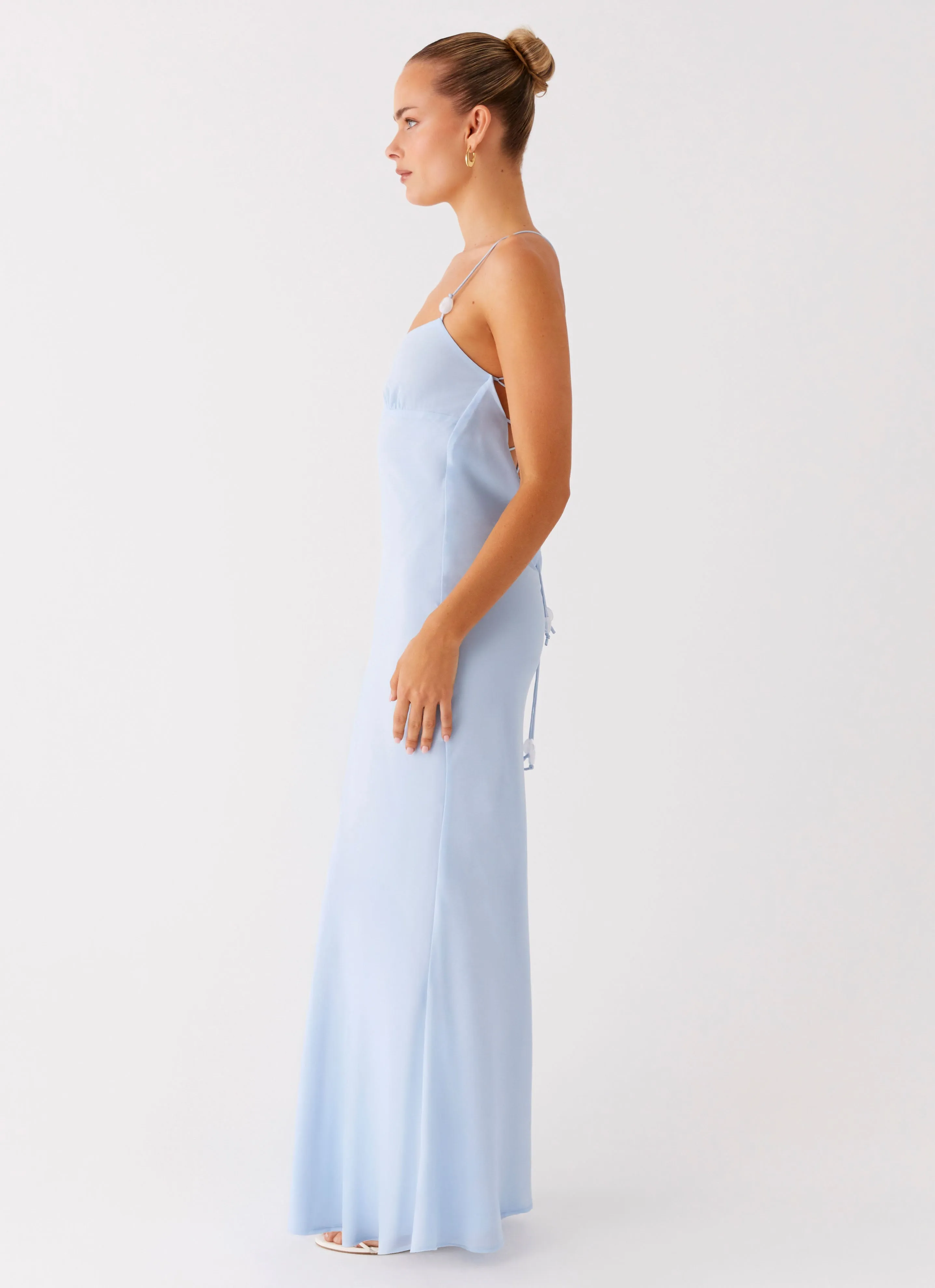 Easy Wrap Cabello Maxi Dress - Pale Blue
