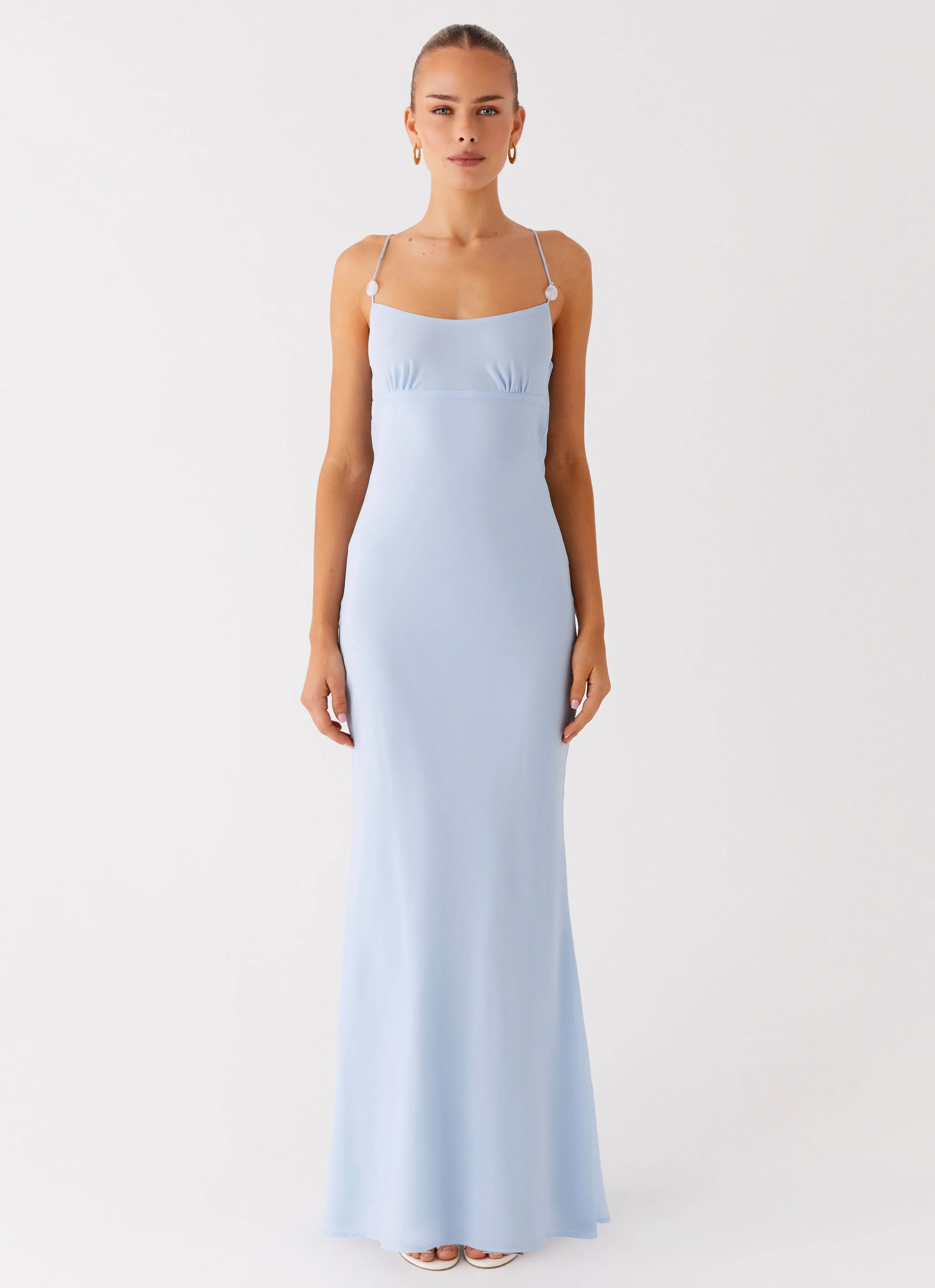 Cabello Maxi Dress - Pale Blue Elegant Wear