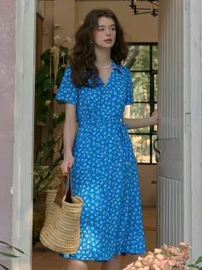 All Fitwear Alba V-Neck X-Line Floral Tea Dress