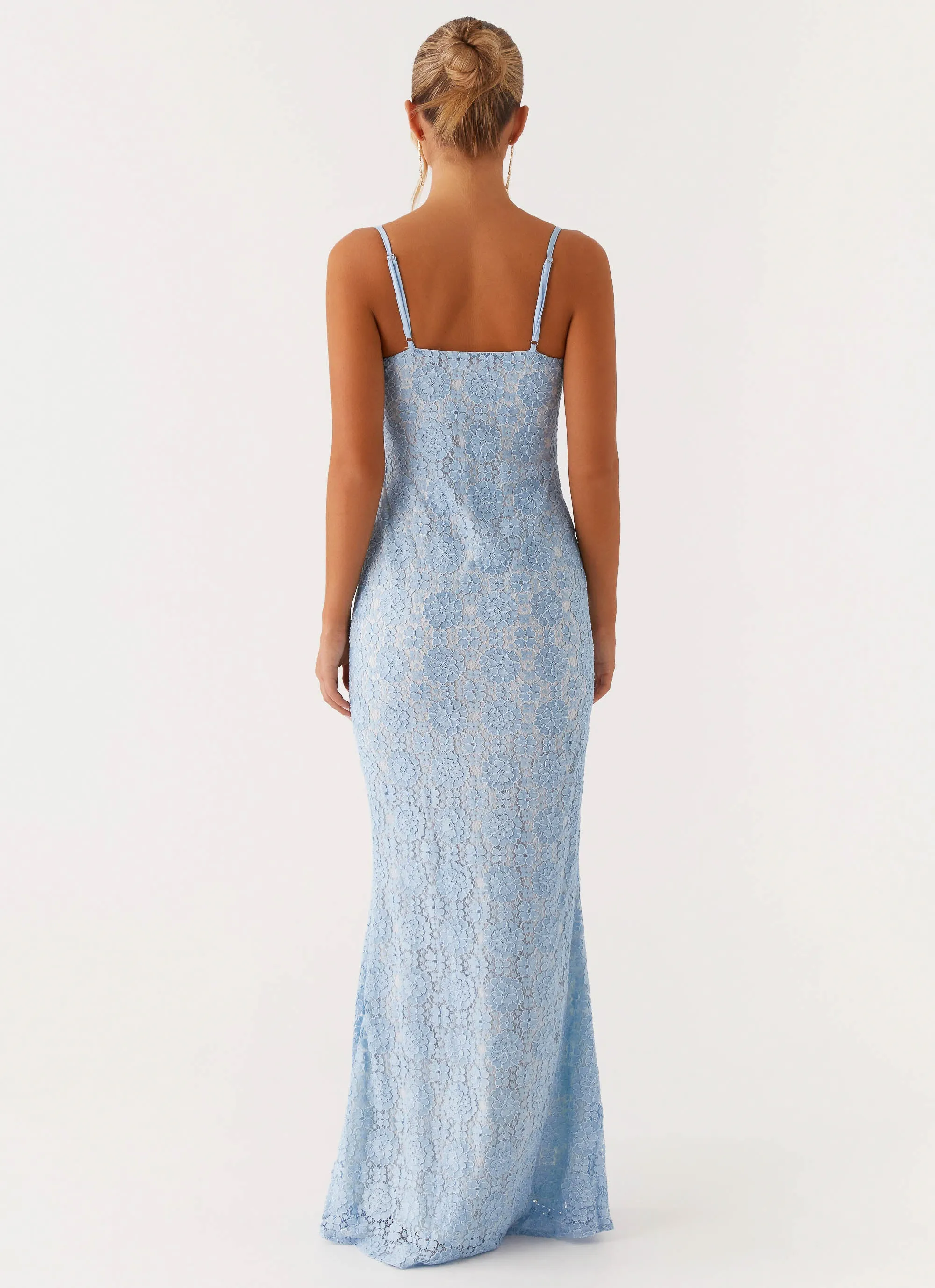 Date Nightwear wrap waist Sonia Maxi Dress - Blue
