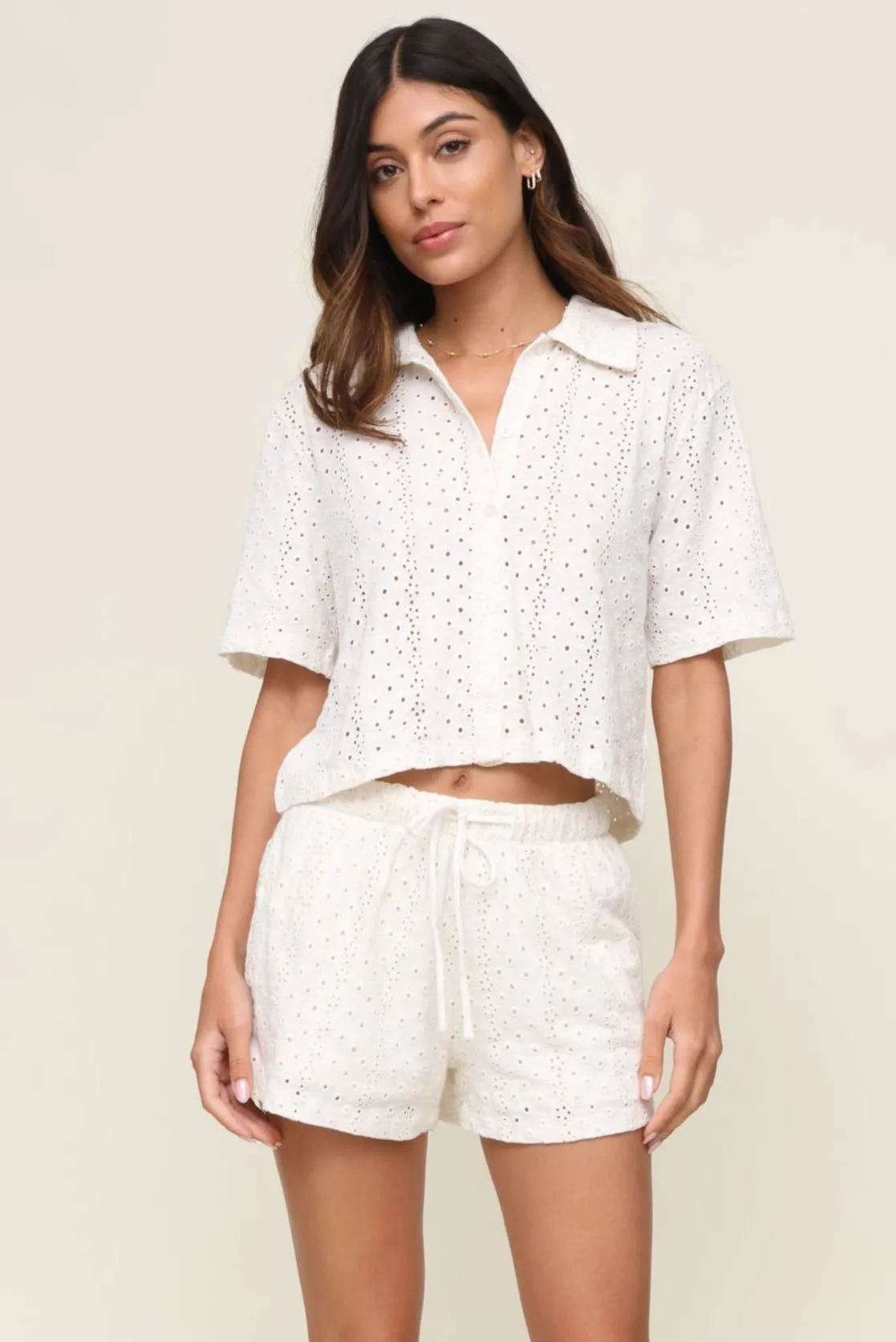 Madrid Eyelet Top Versatile Wear