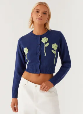 Comfortable lining Everest Knit Cardigan - Navy