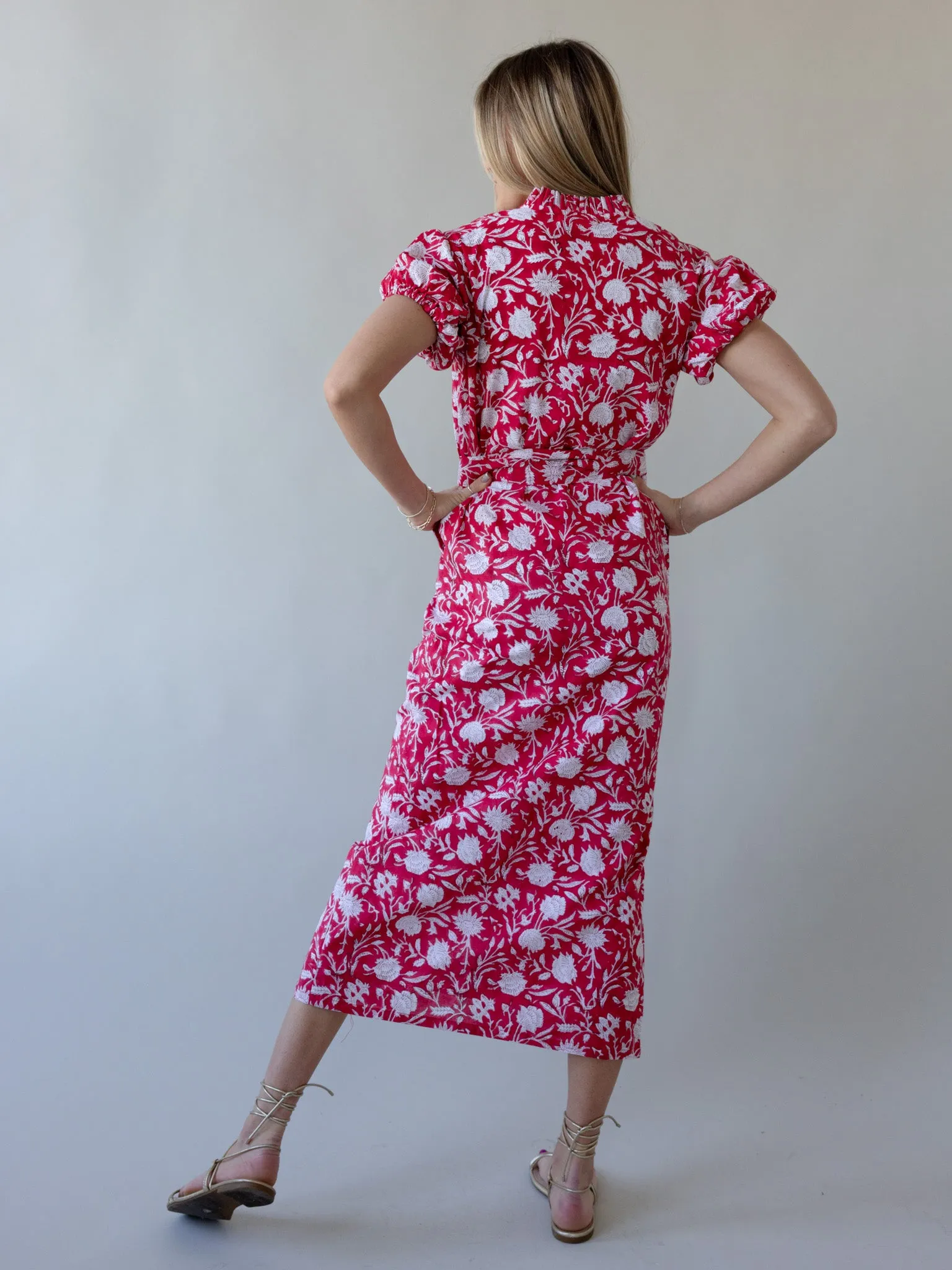 Maison De Frederic Red Maxi Dress Casual Outfit Vibrant Light