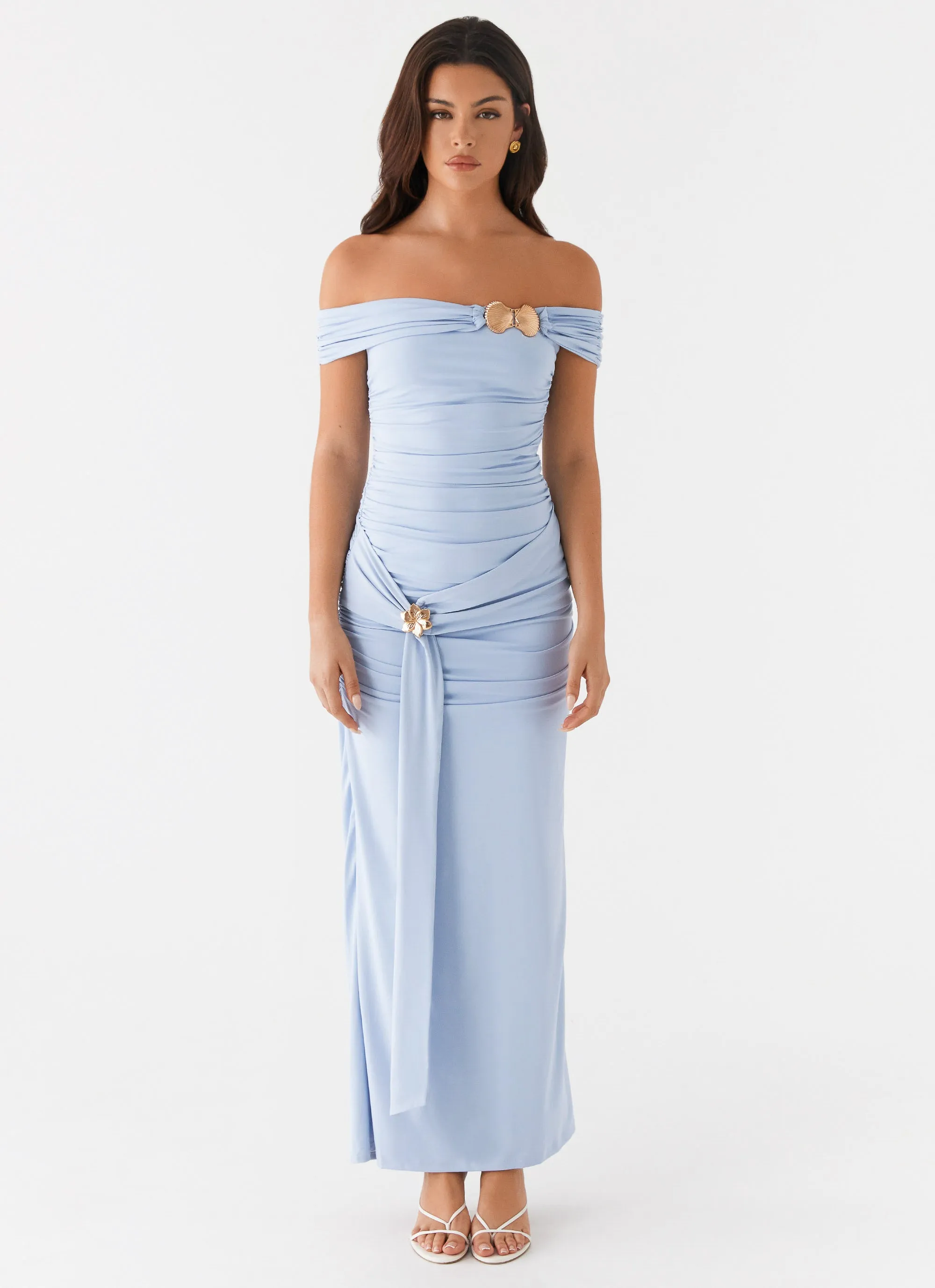 Smart and Polished Majorly Maxi Dress - Blue