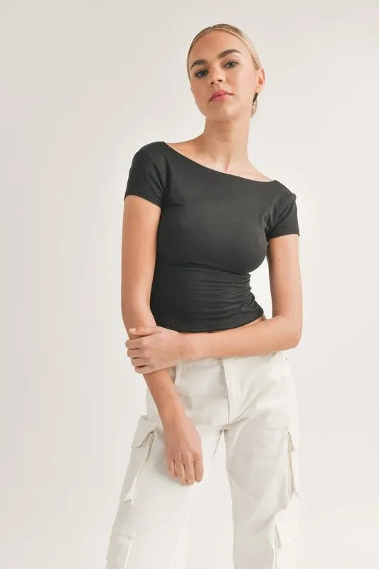 NonScratchSurface Makenna Open Back Top - Black