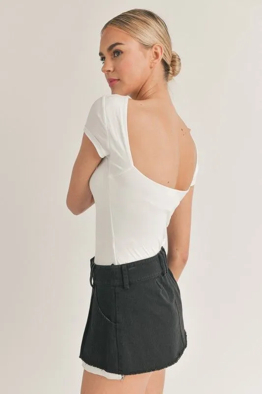 casual top Makenna Open Back Top - White