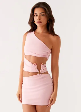Malli Cut Out Mini Dress - Pink Retro Mood