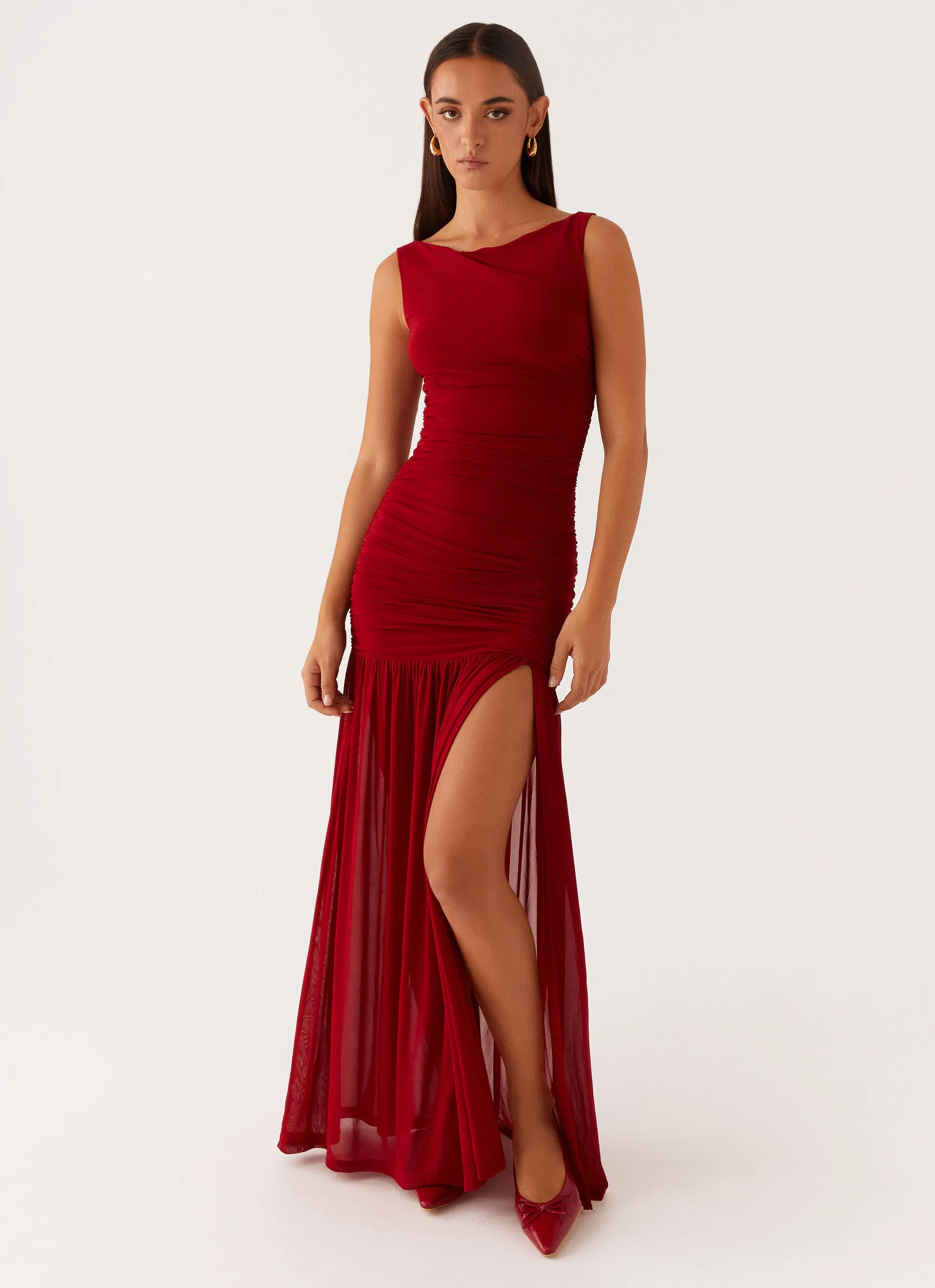 Manon Maxi Dress - Red Puff-Sleeve Best-Seller