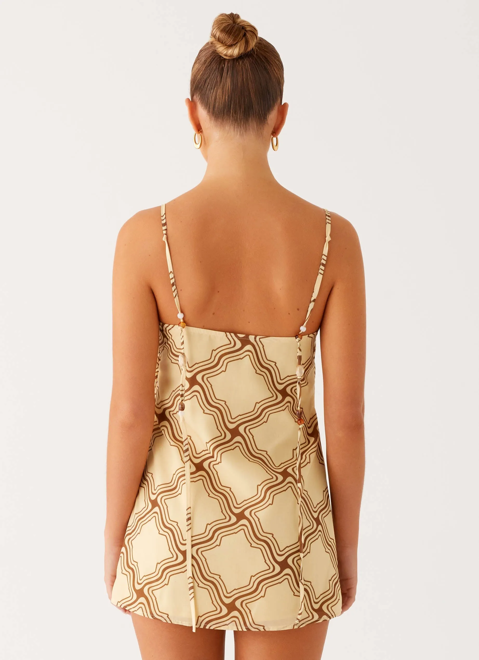 Mantra Mini Dress - Tidal Wave Print Subtle Detail Plus size option