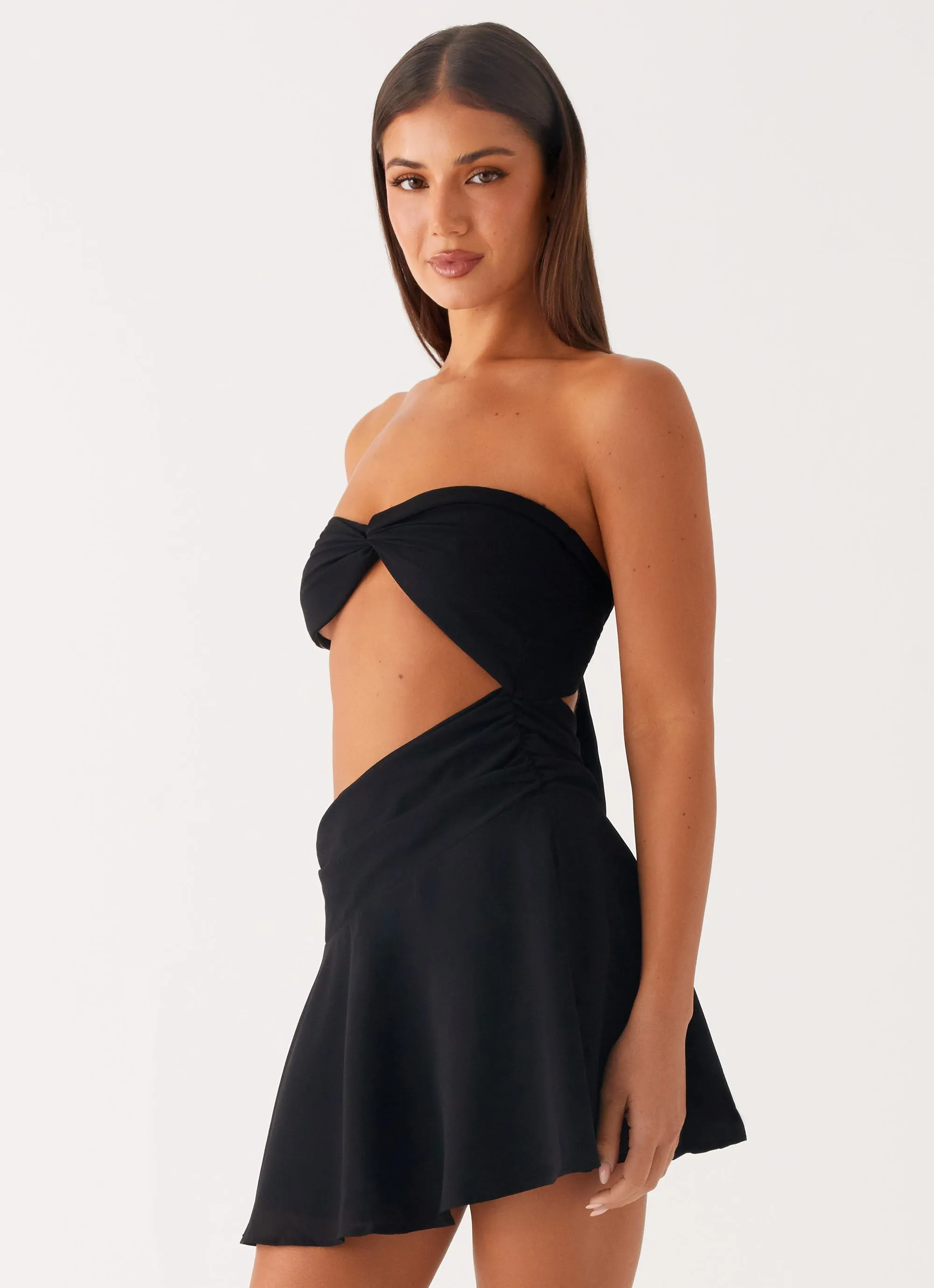 Marbella Mini Dress - Black Erasable Crease